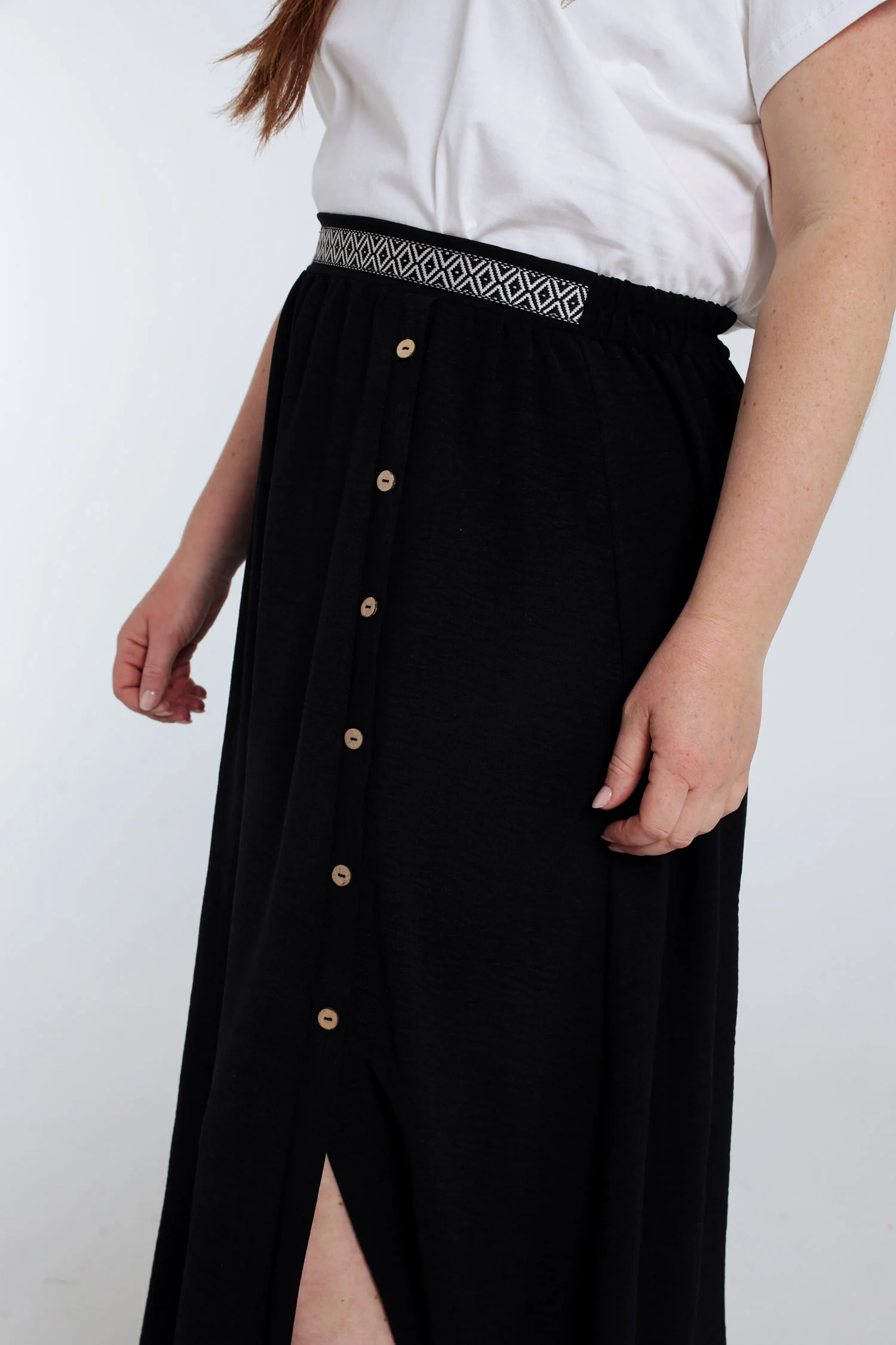 Effen lange rok met knopen - Image 3