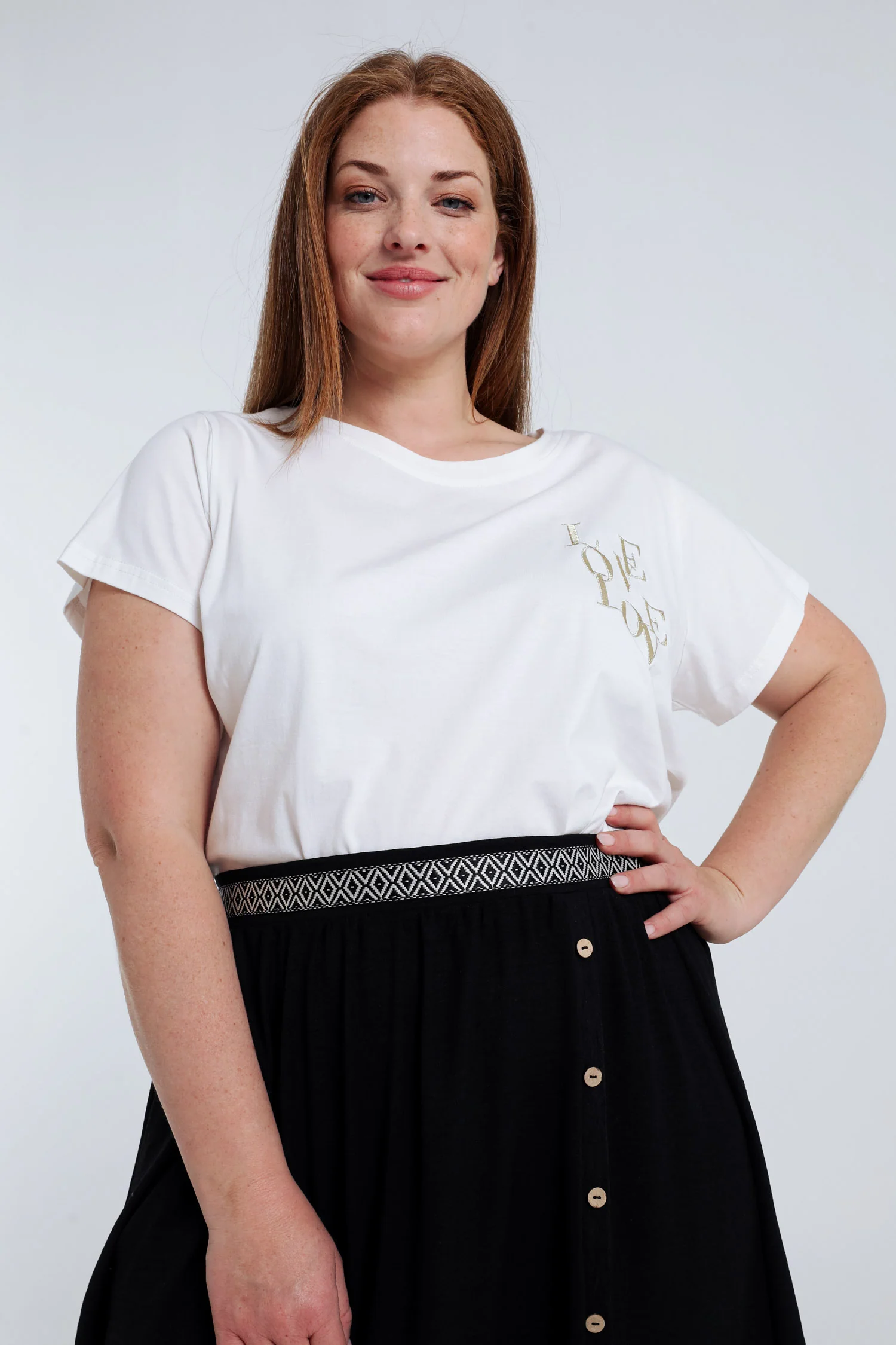 Effen lange rok met knopen - Image 5