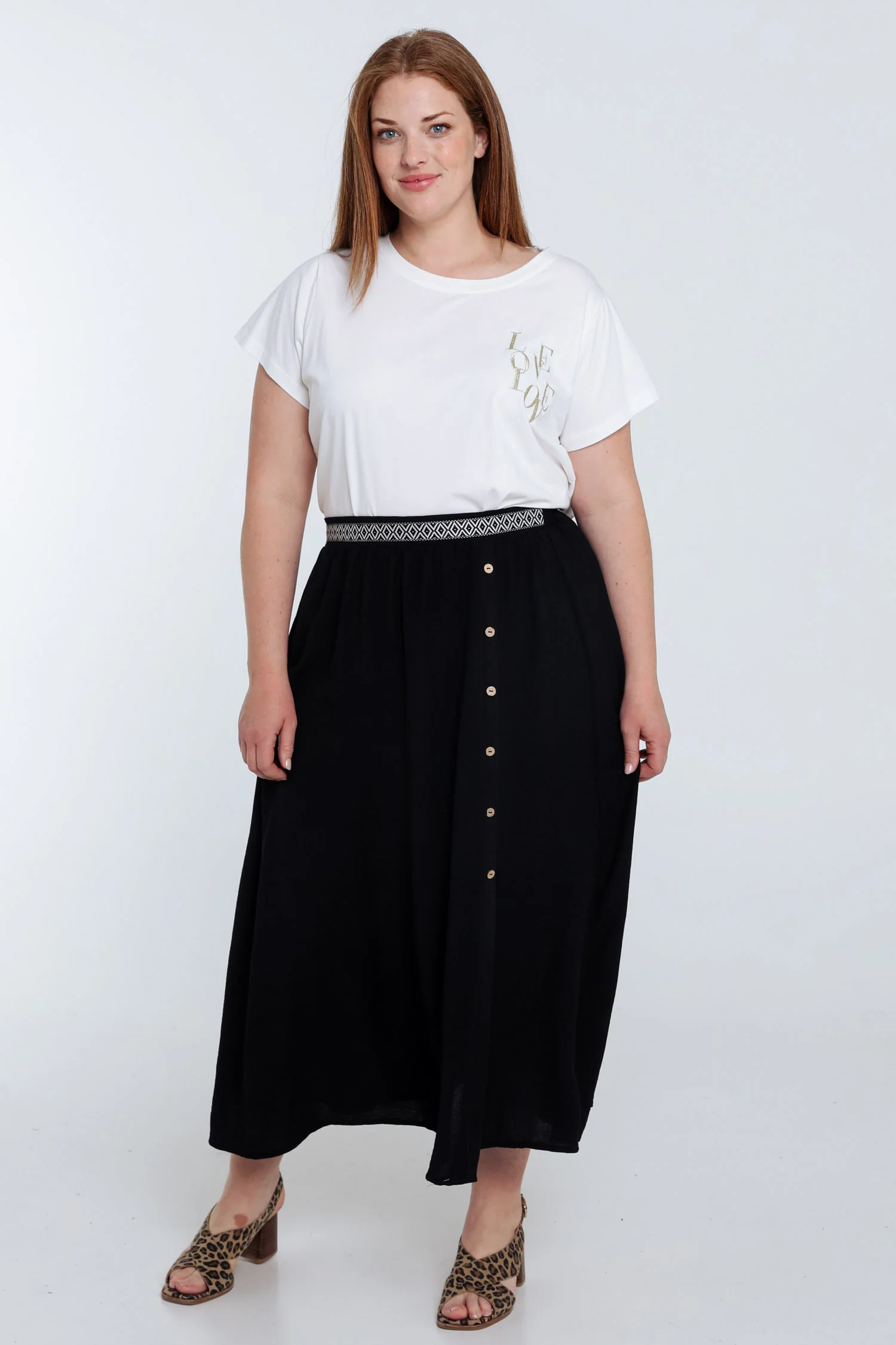 Effen lange rok met knopen - Image 8