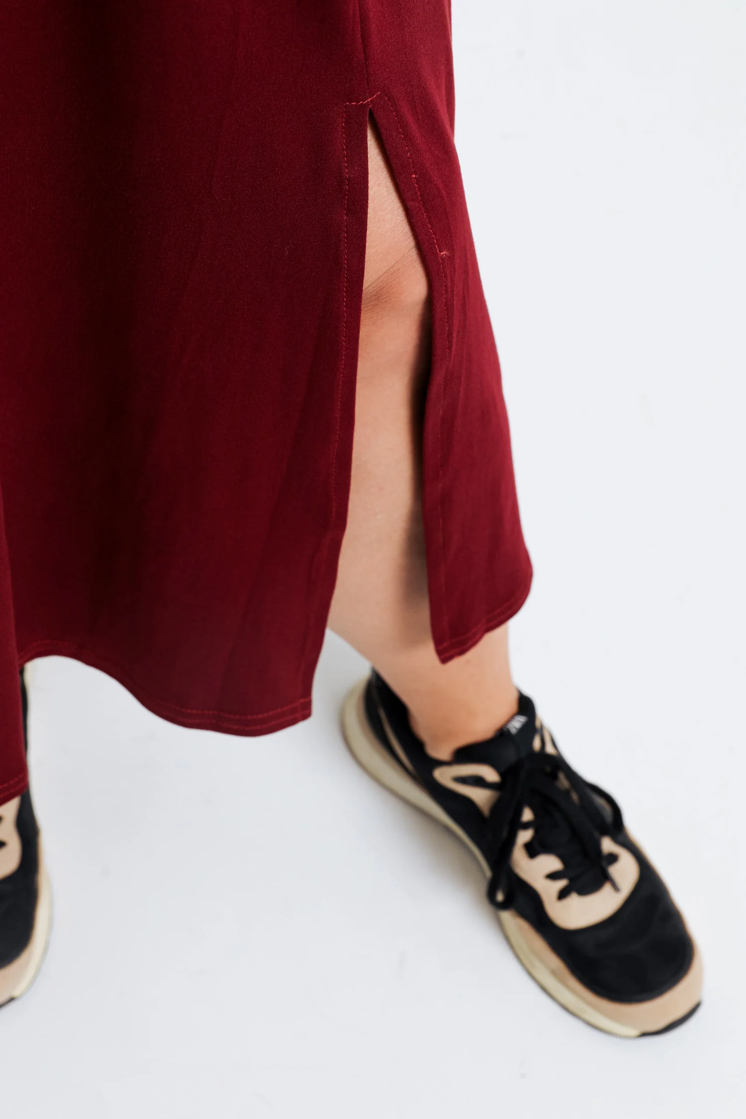 Halflange, effen rok met split - Image 5