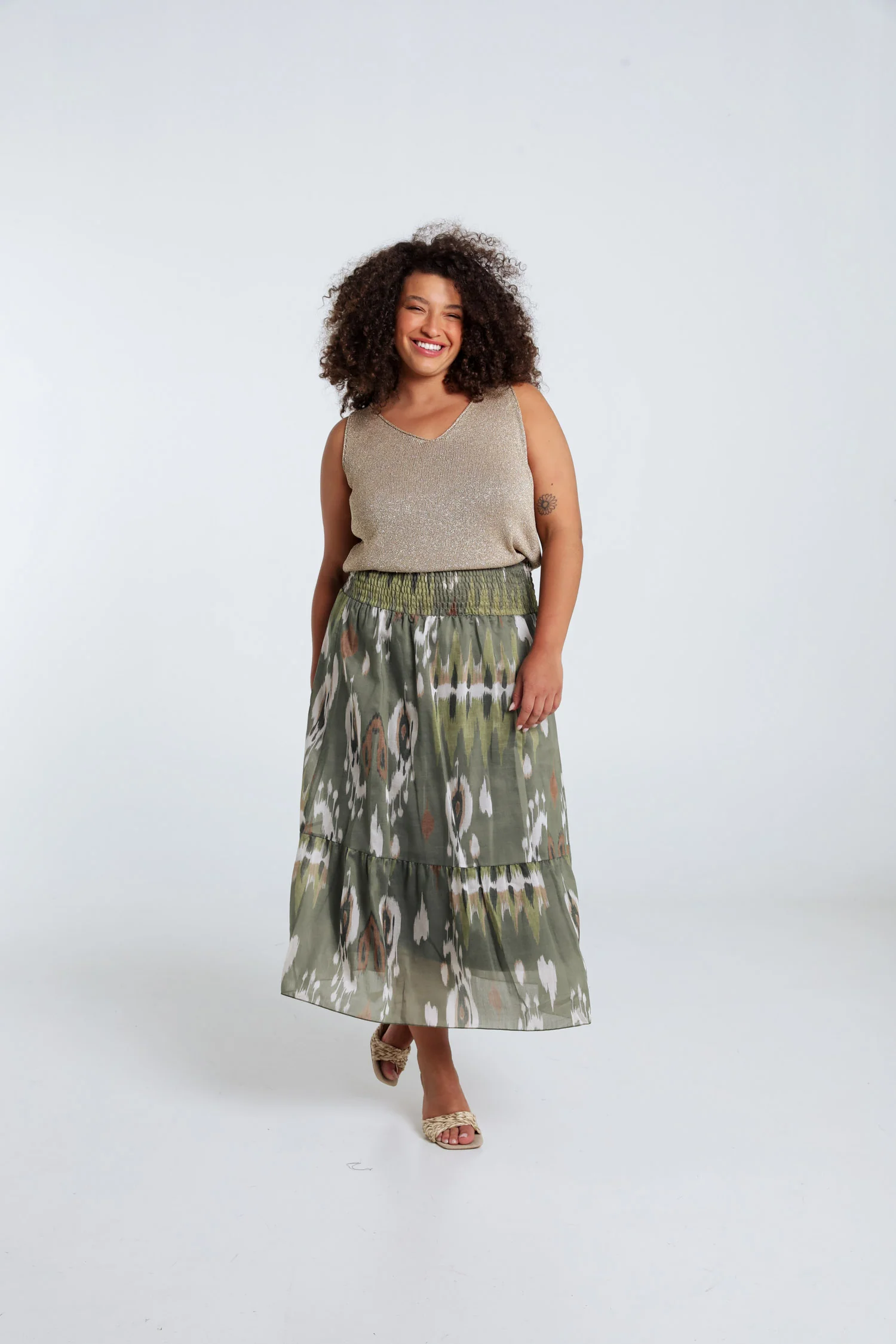 Mid-length jurk van viscose met etnische print - Image 7