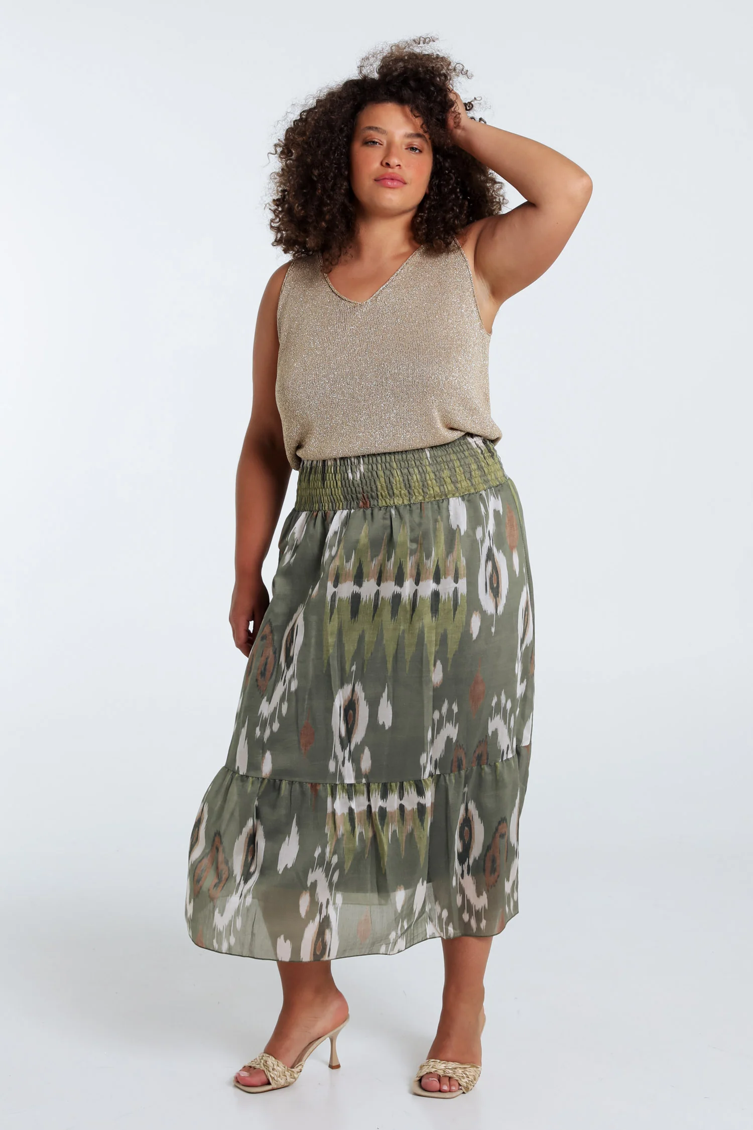 Mid-length jurk van viscose met etnische print - Image 8