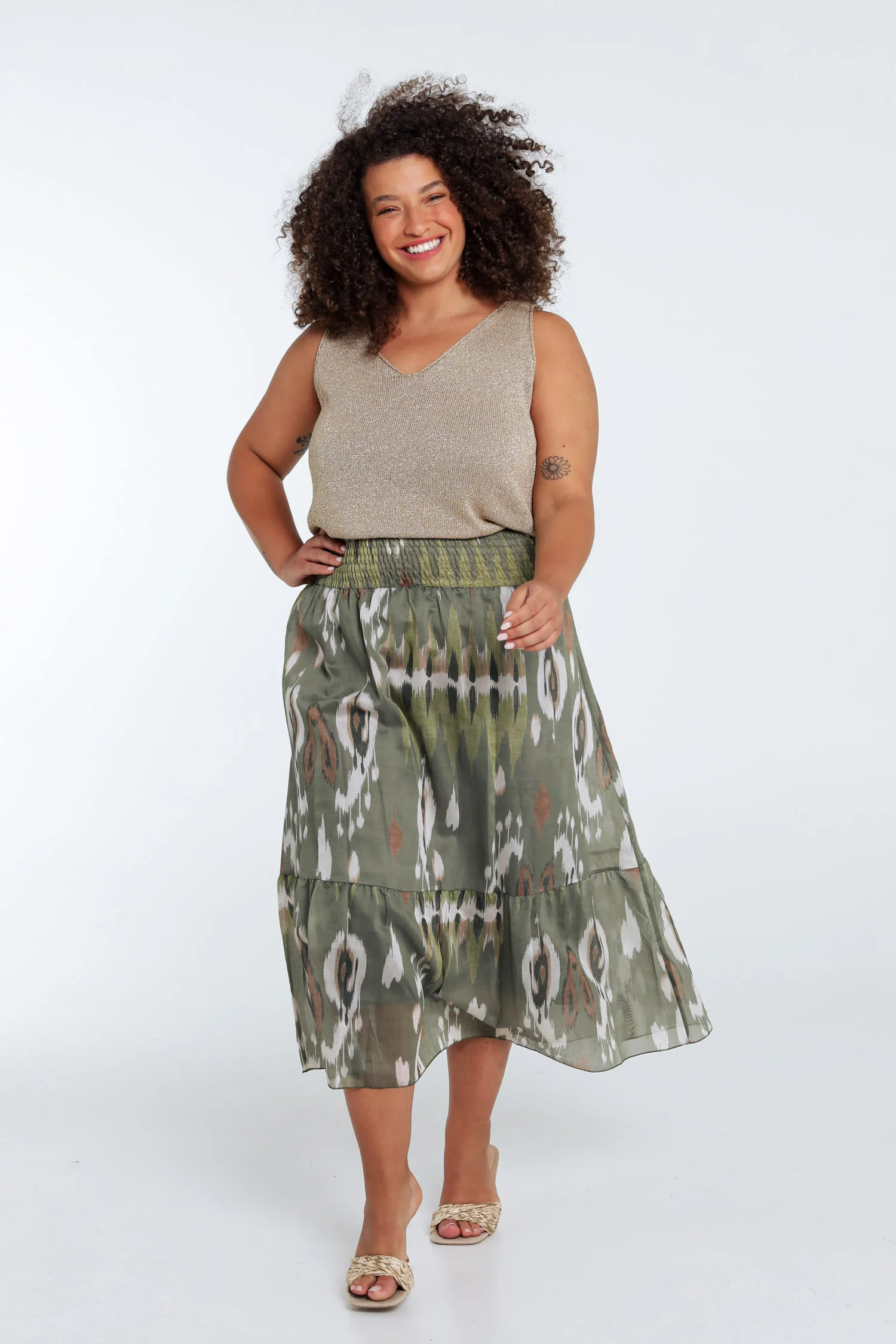Mid-length jurk van viscose met etnische print - Image 9