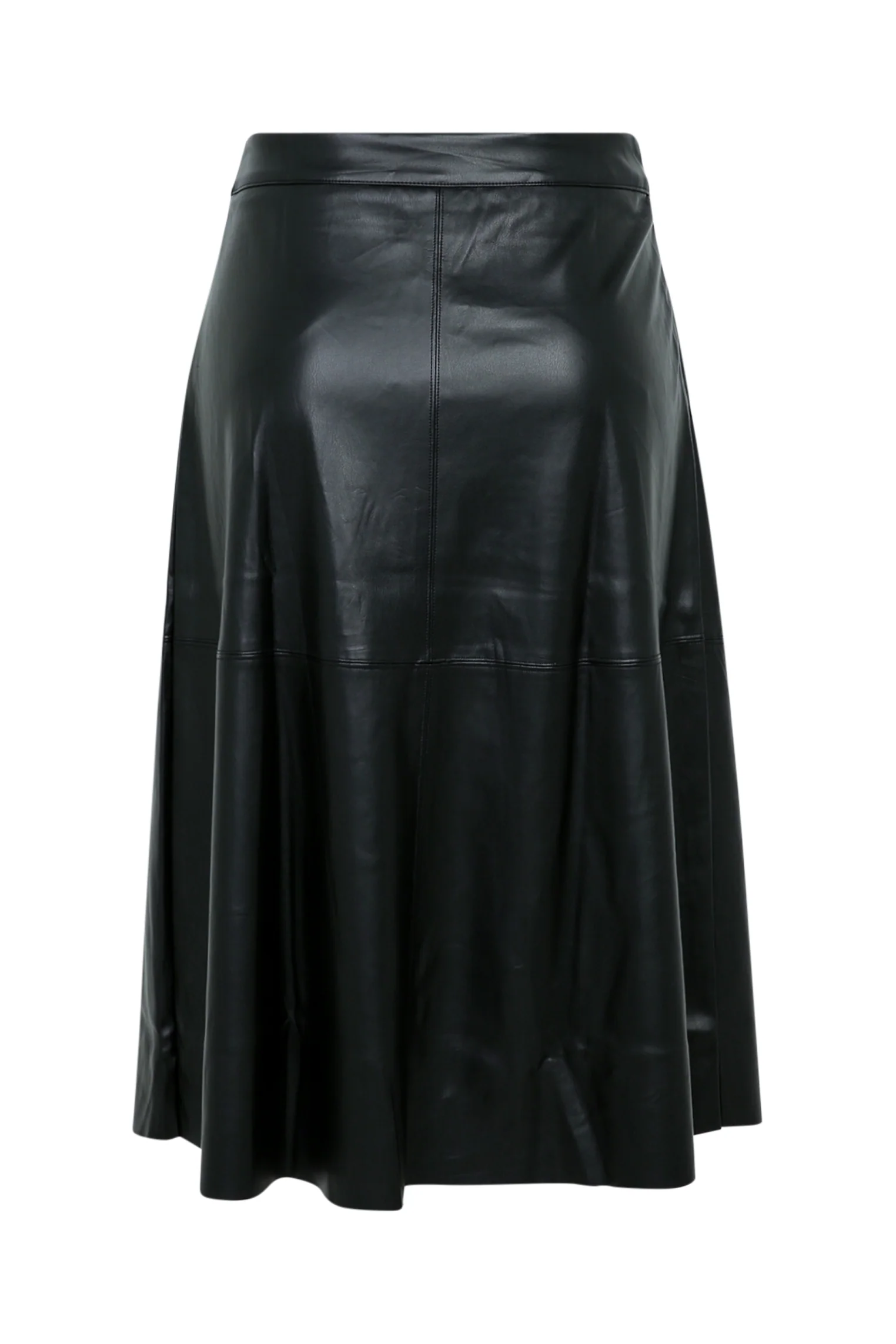 Halflange, effen rok in imitatieleer - Image 11