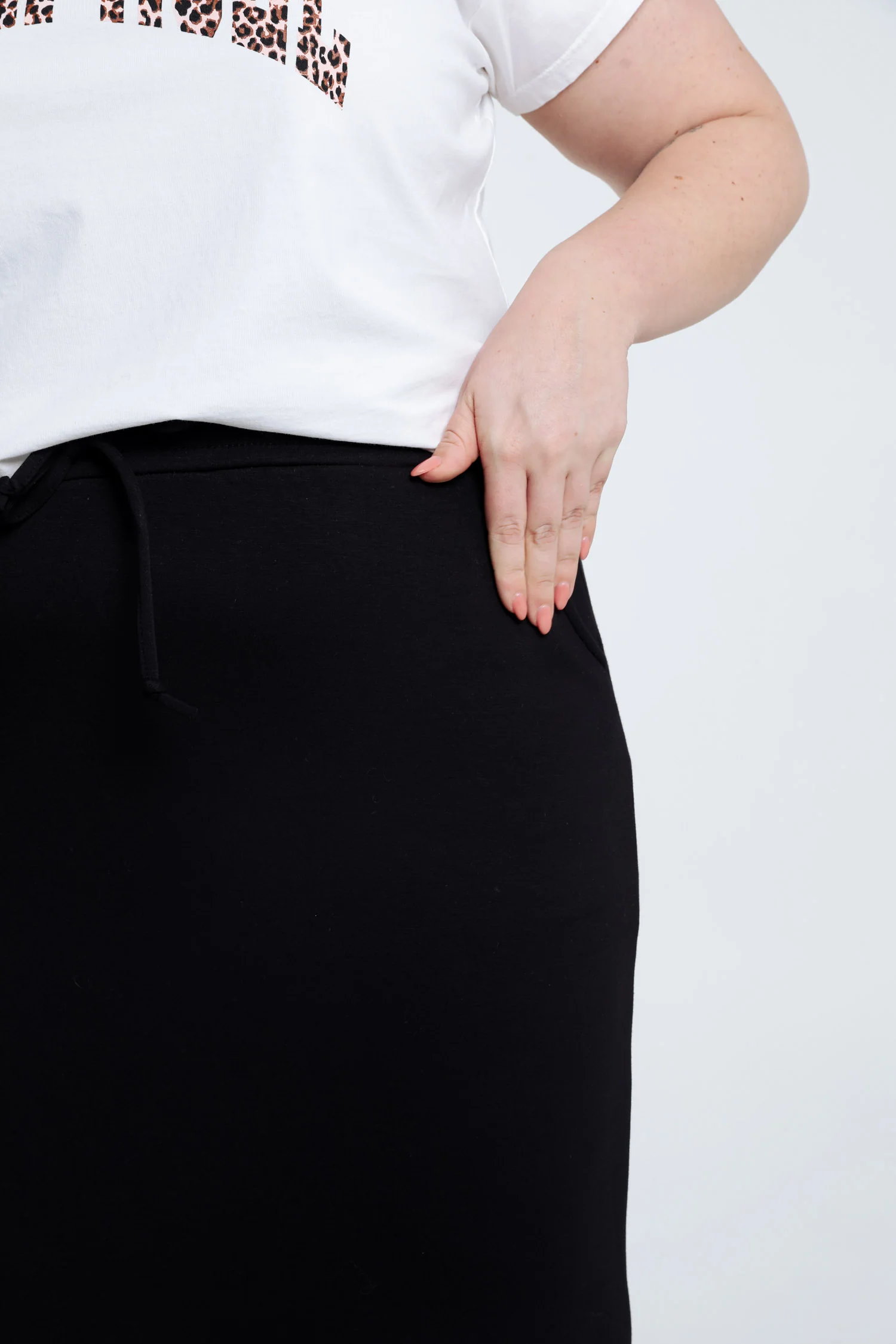 Halflange effen fleece rok - Image 3