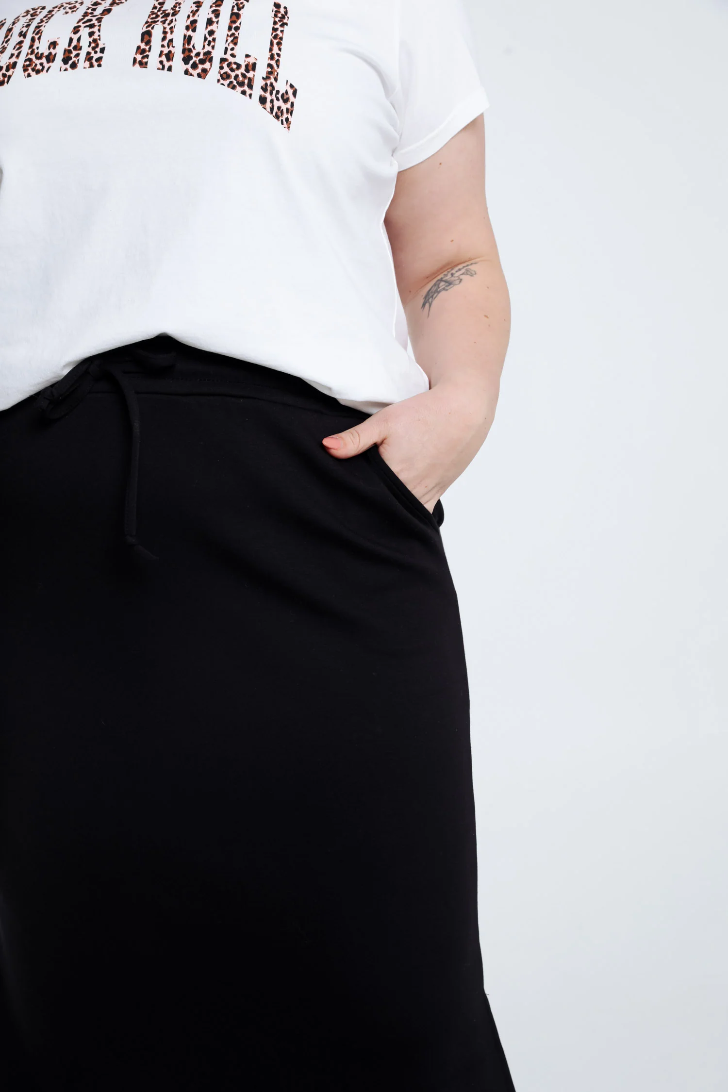 Halflange effen fleece rok - Image 4