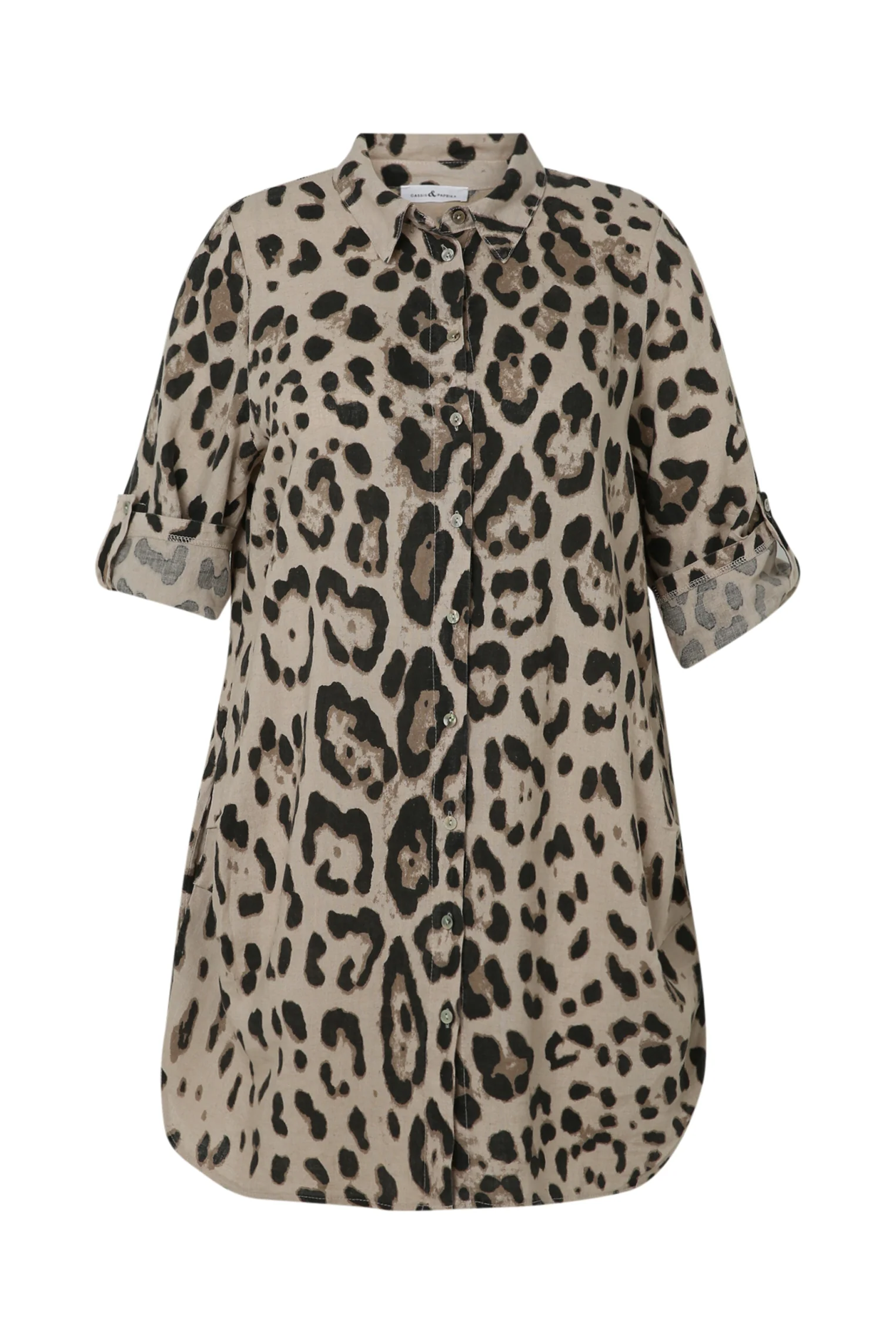 Lange linnen blouse met dierenprint - Image 10