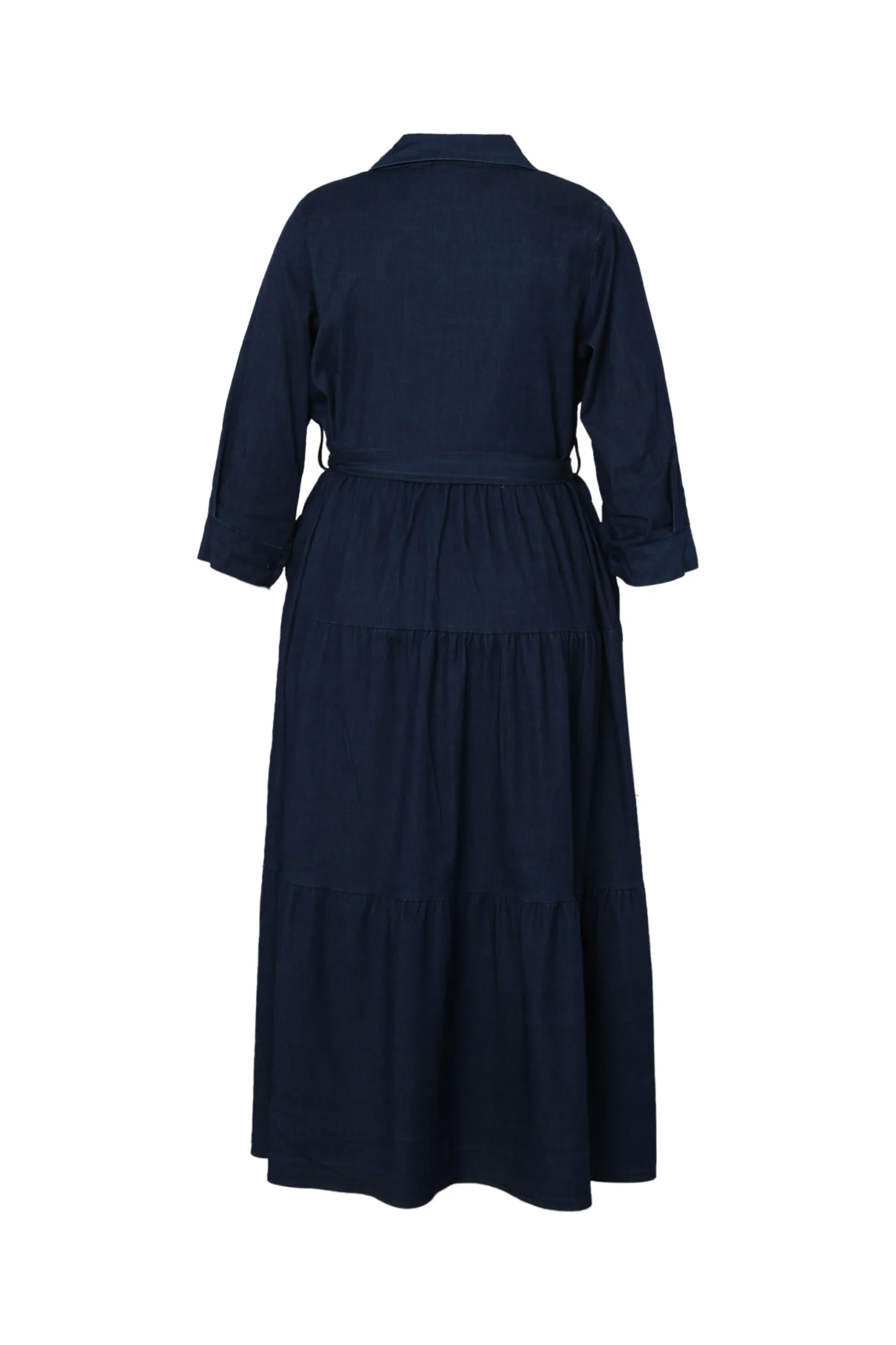  Lange jurk met volants van denim - Image 11