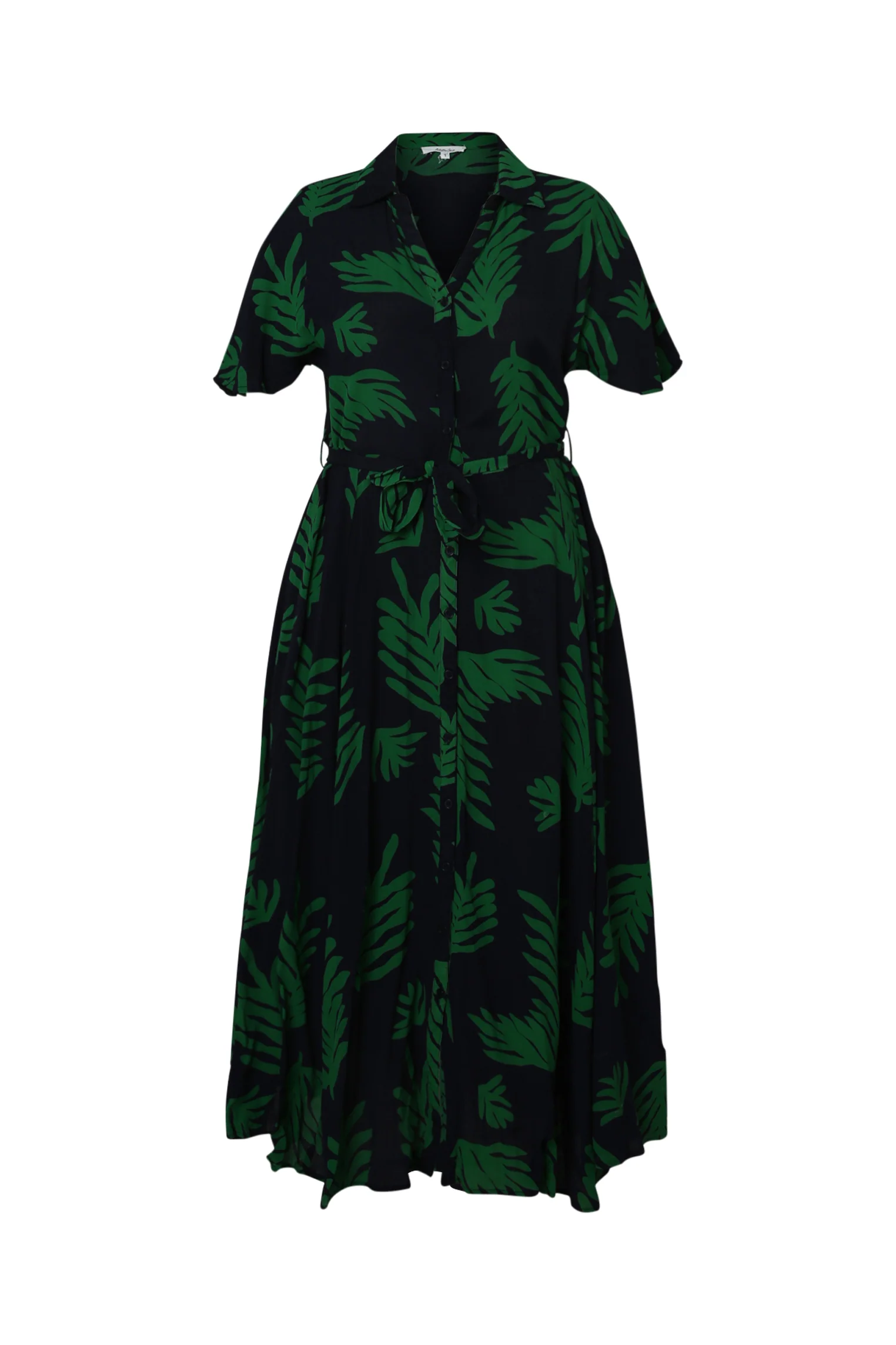 Lange jurk van viscose met bladerenprint - Image 10