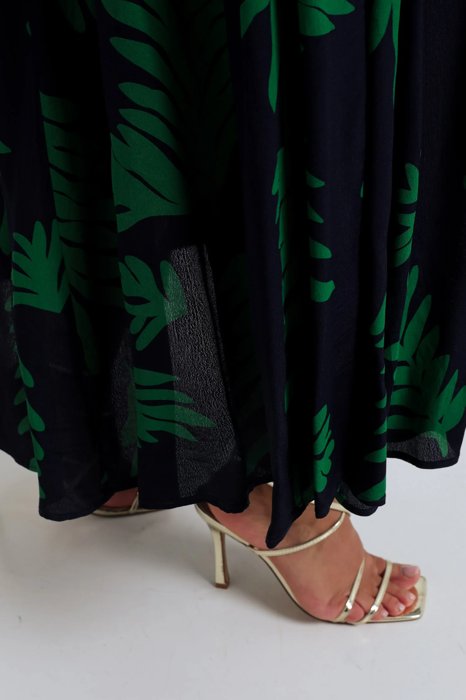 Lange jurk van viscose met bladerenprint - Image 6