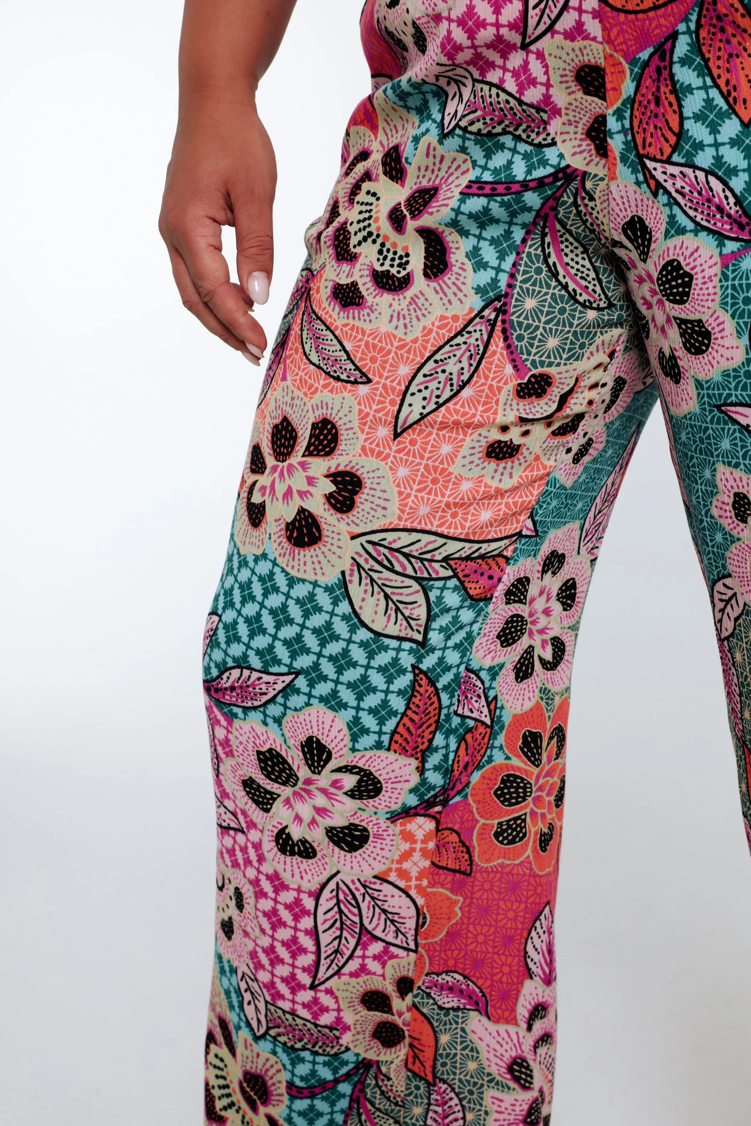 Bloemenprint viscose pantacourt - Image 6