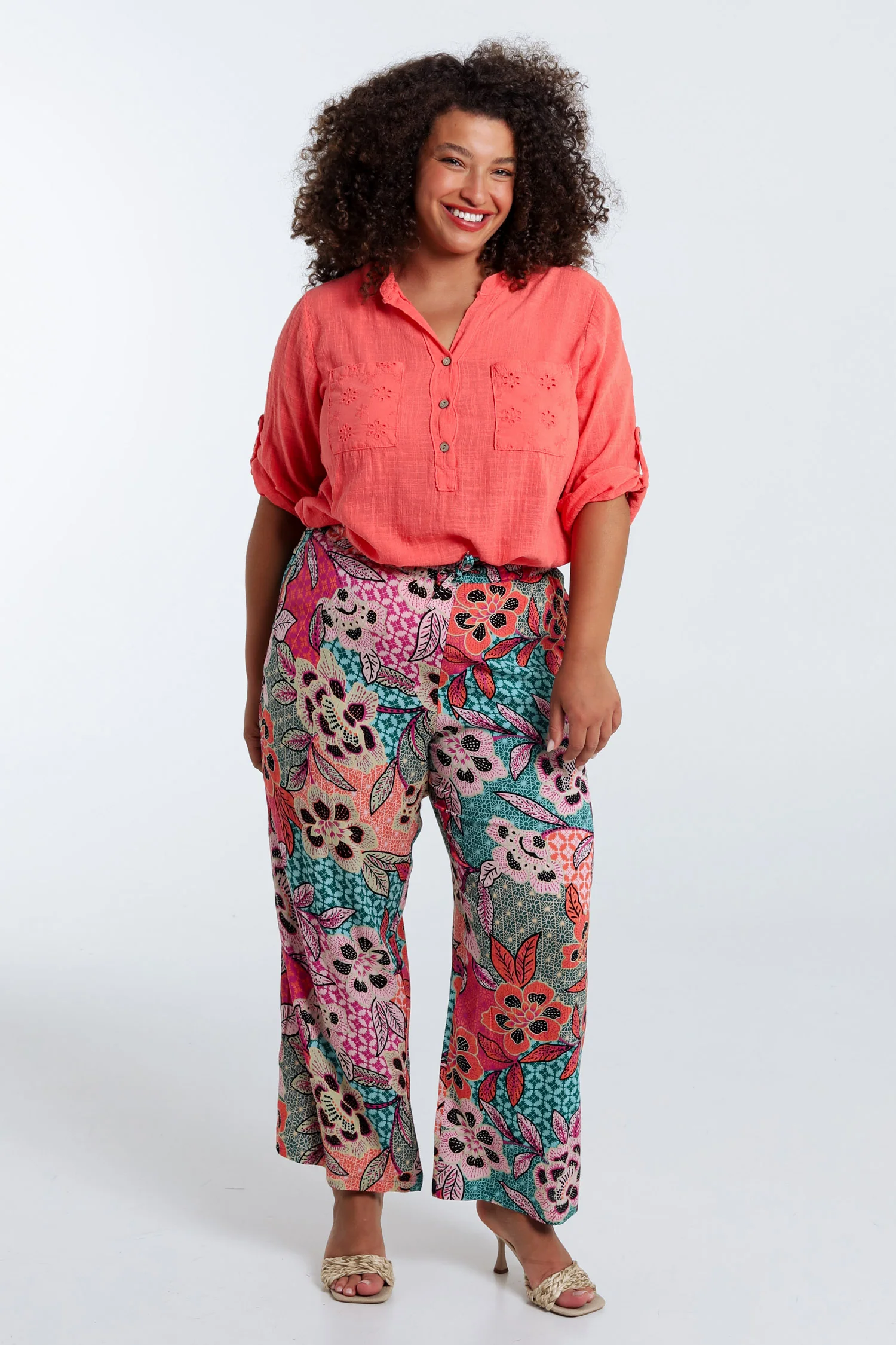 Bloemenprint viscose pantacourt - Image 9