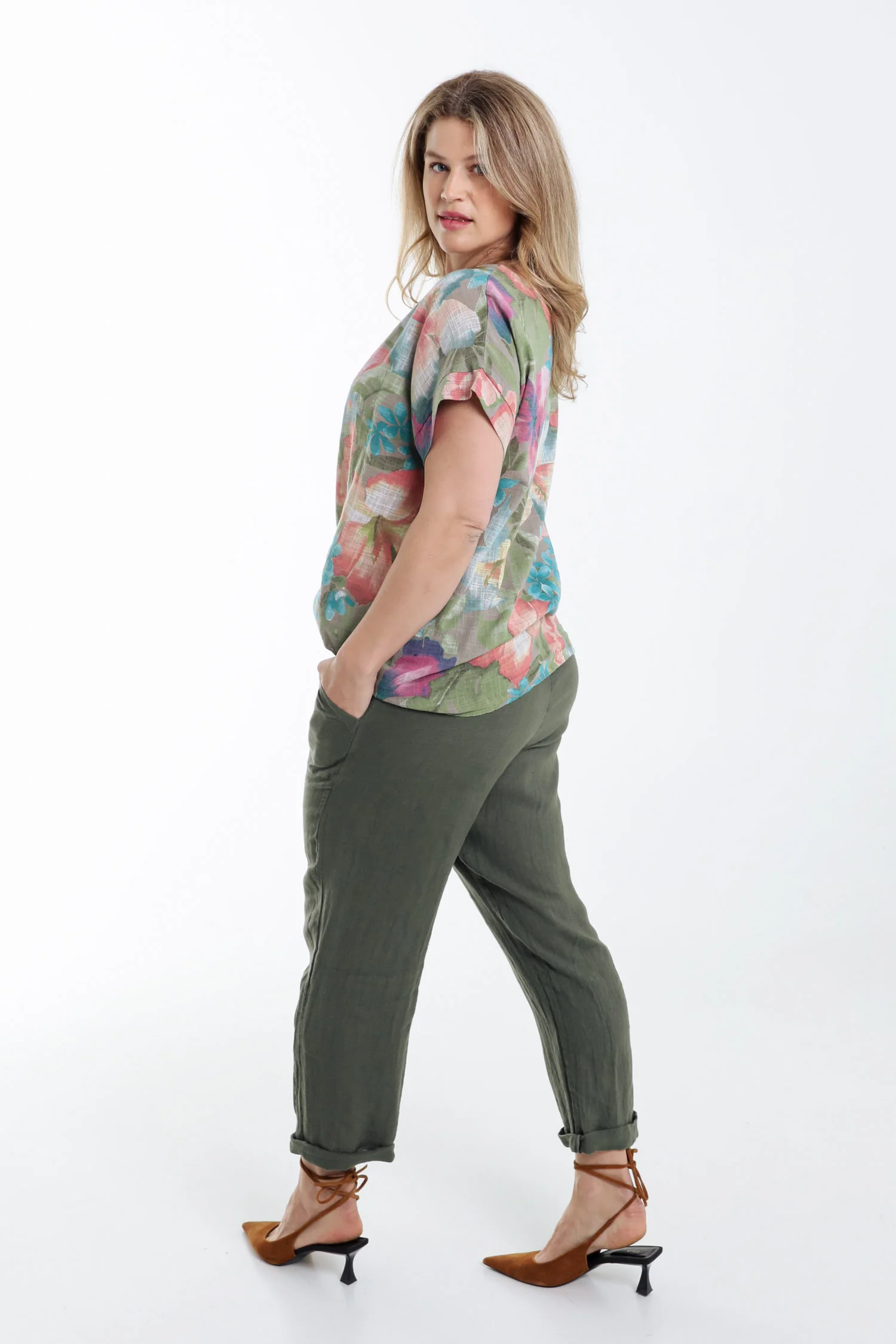 Effen linnen 7/8 broek - Image 13