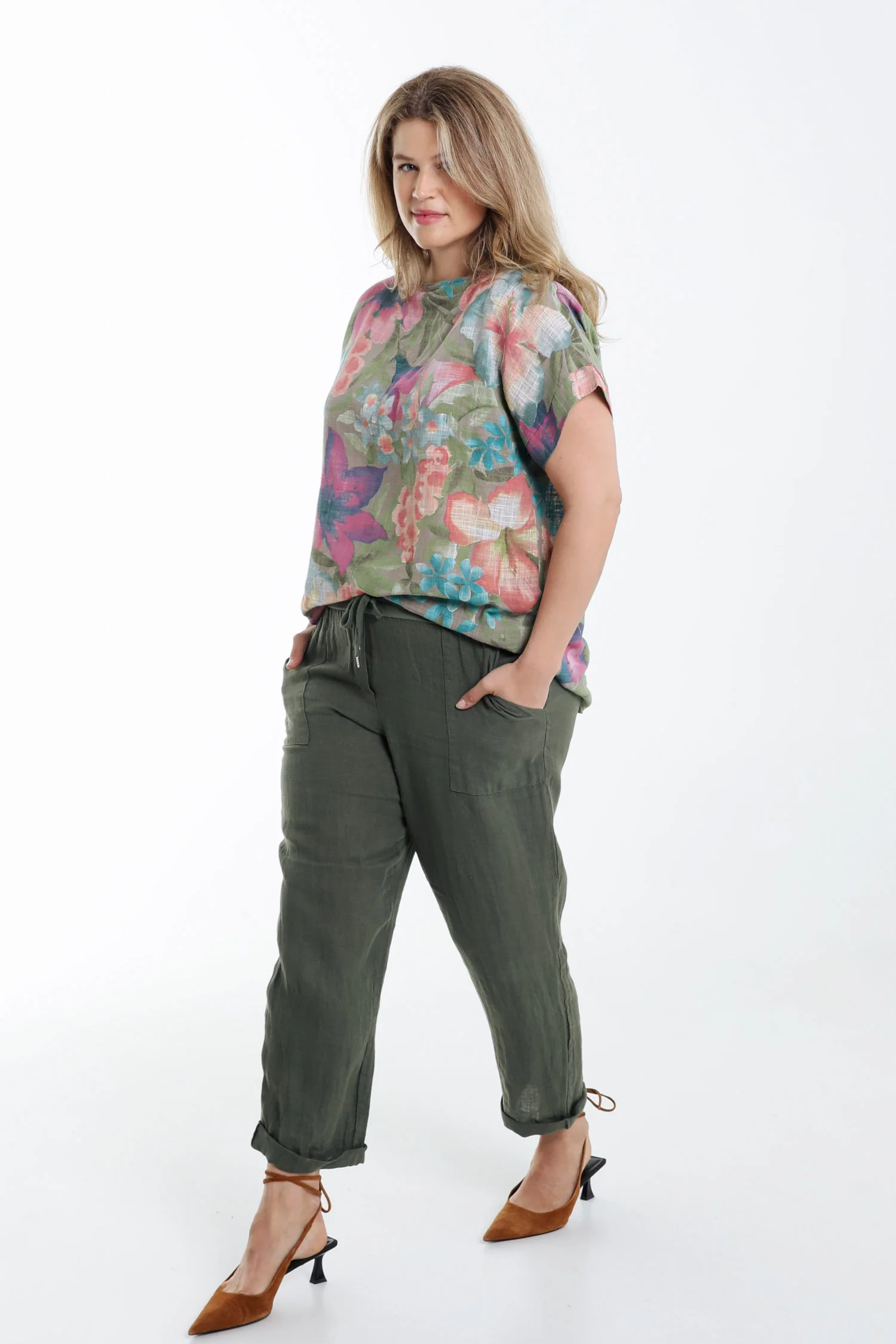 Effen linnen 7/8 broek - Image 18
