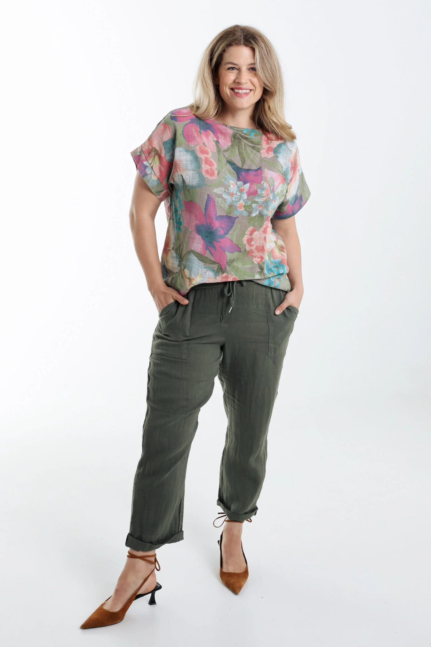 Effen linnen 7/8 broek - Image 20