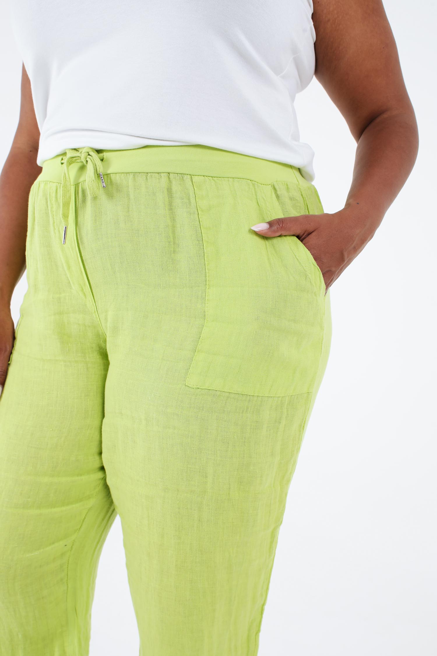 Effen linnen 7/8 broek - Image 3