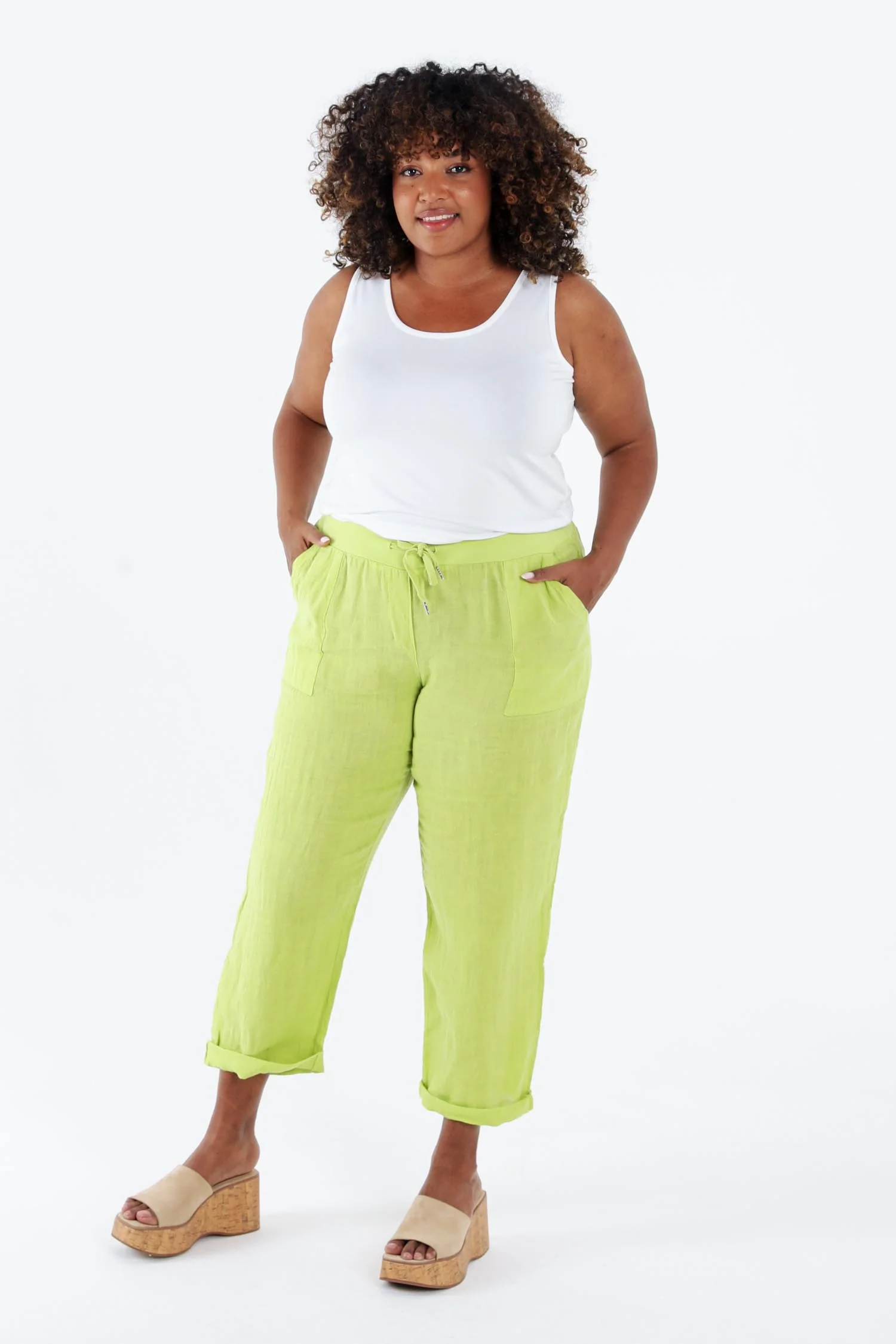 Effen linnen 7/8 broek - Image 7