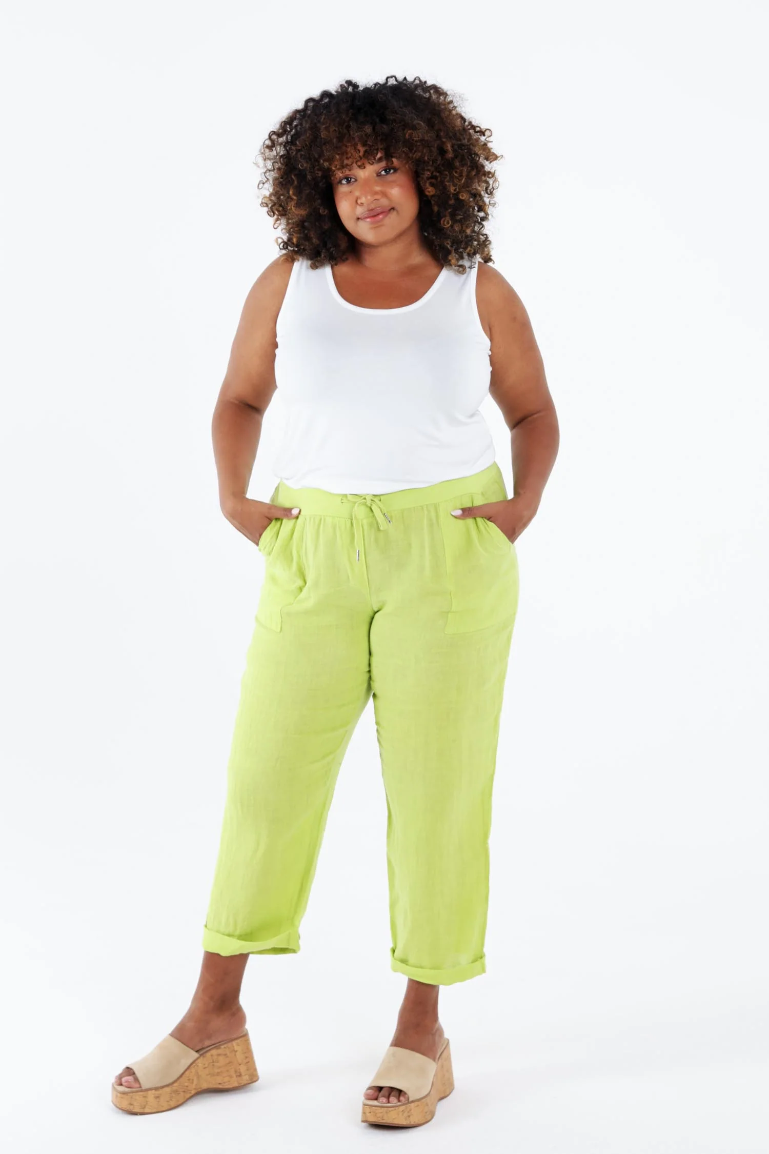 Effen linnen 7/8 broek - Image 8