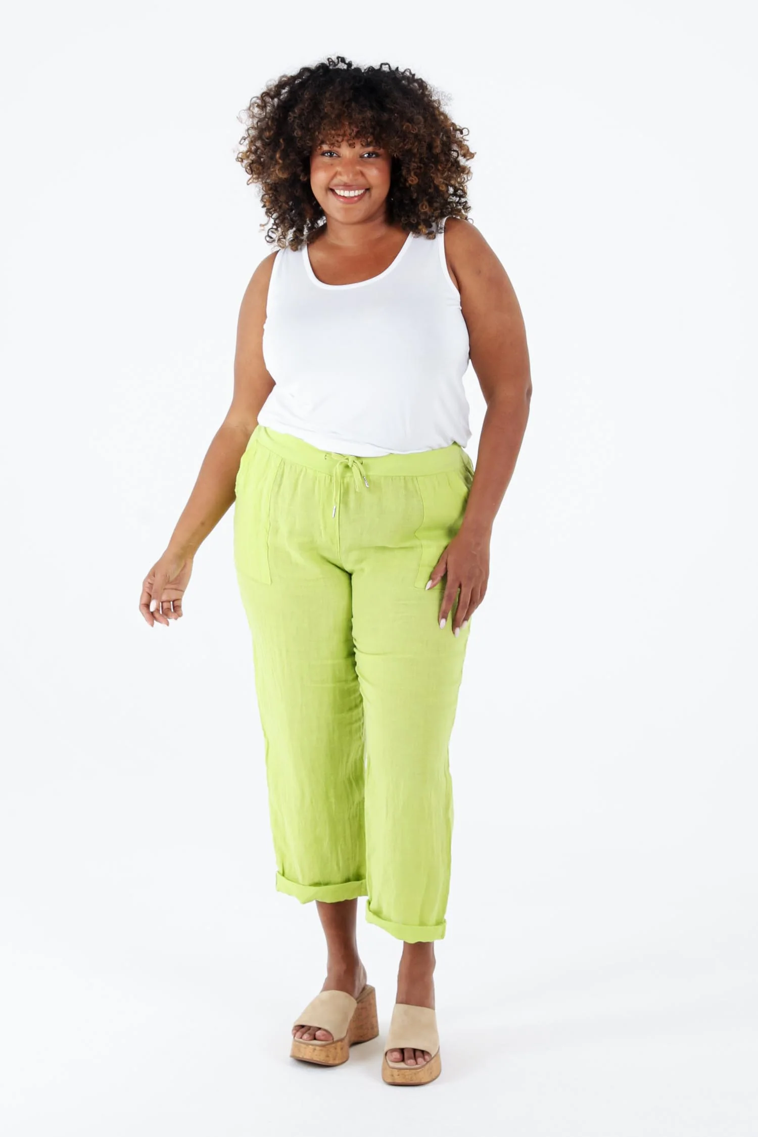 Effen linnen 7/8 broek - Image 9