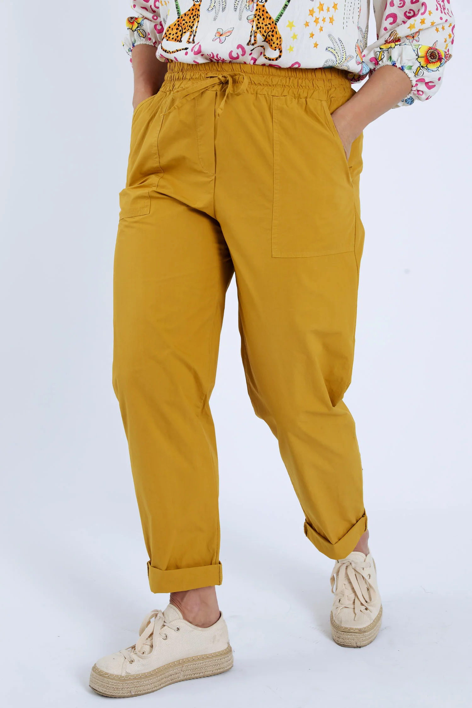 Boyfriend jeans van uni katoen met zakken - Image 12