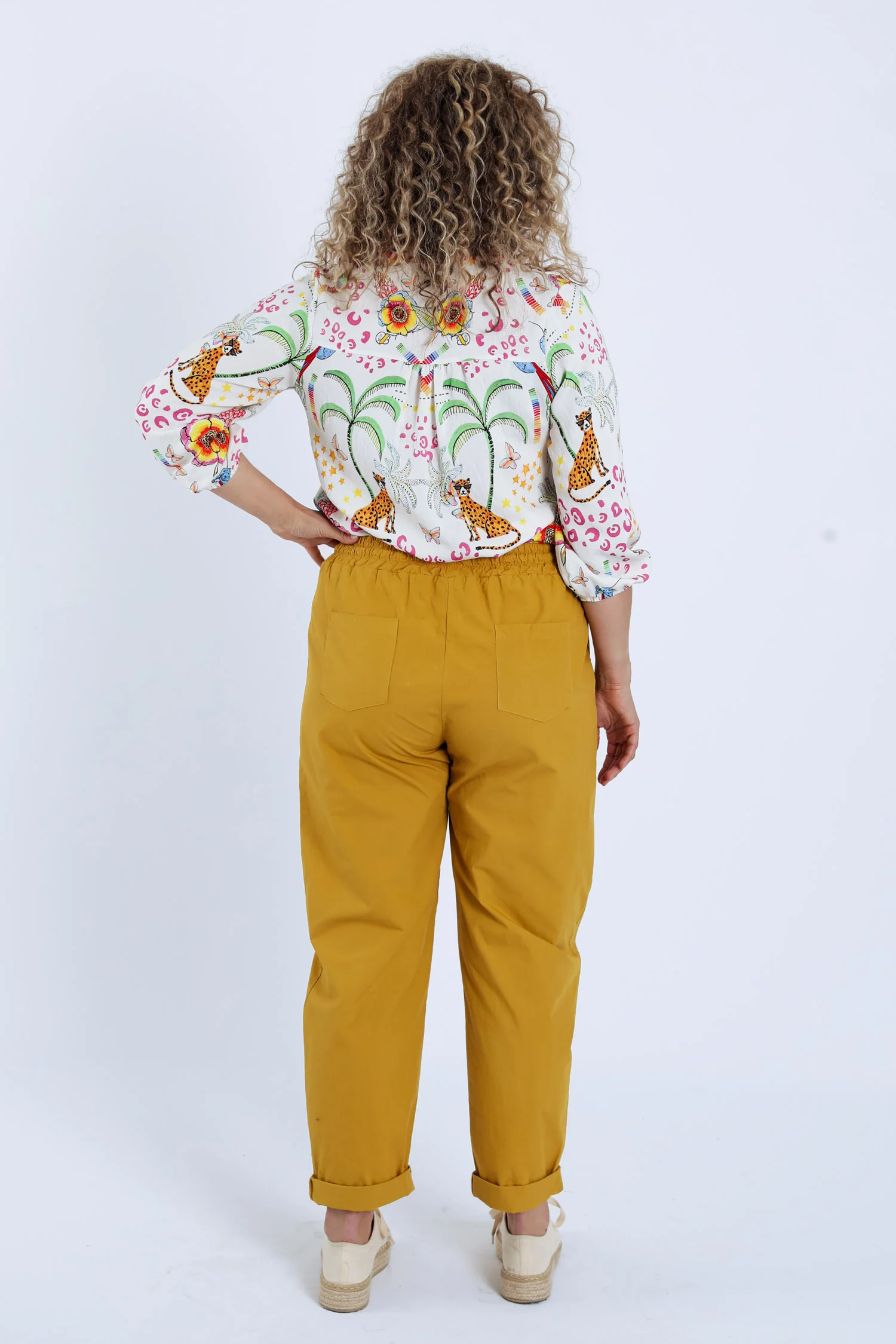 Boyfriend jeans van uni katoen met zakken - Image 13