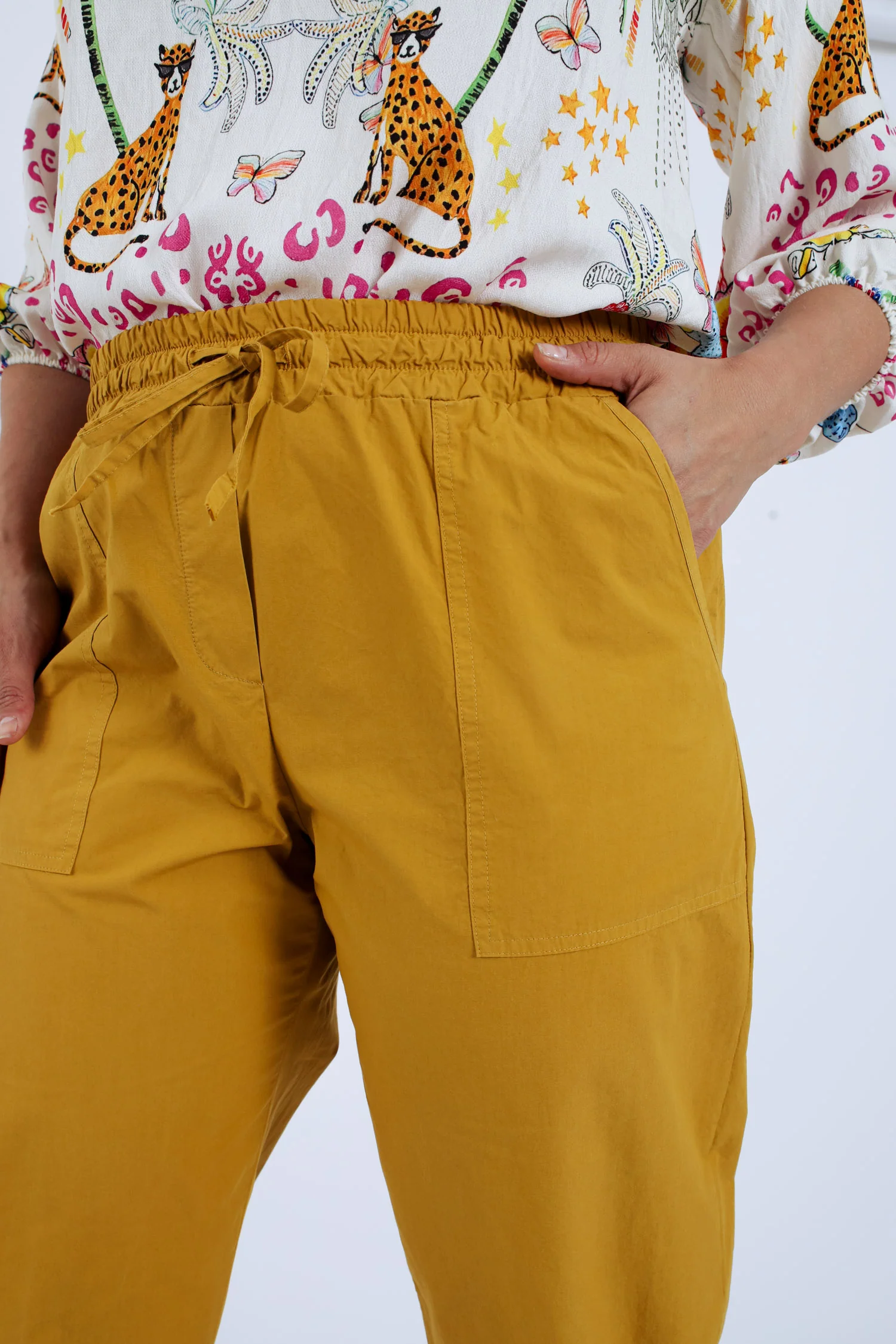 Boyfriend jeans van uni katoen met zakken - Image 15