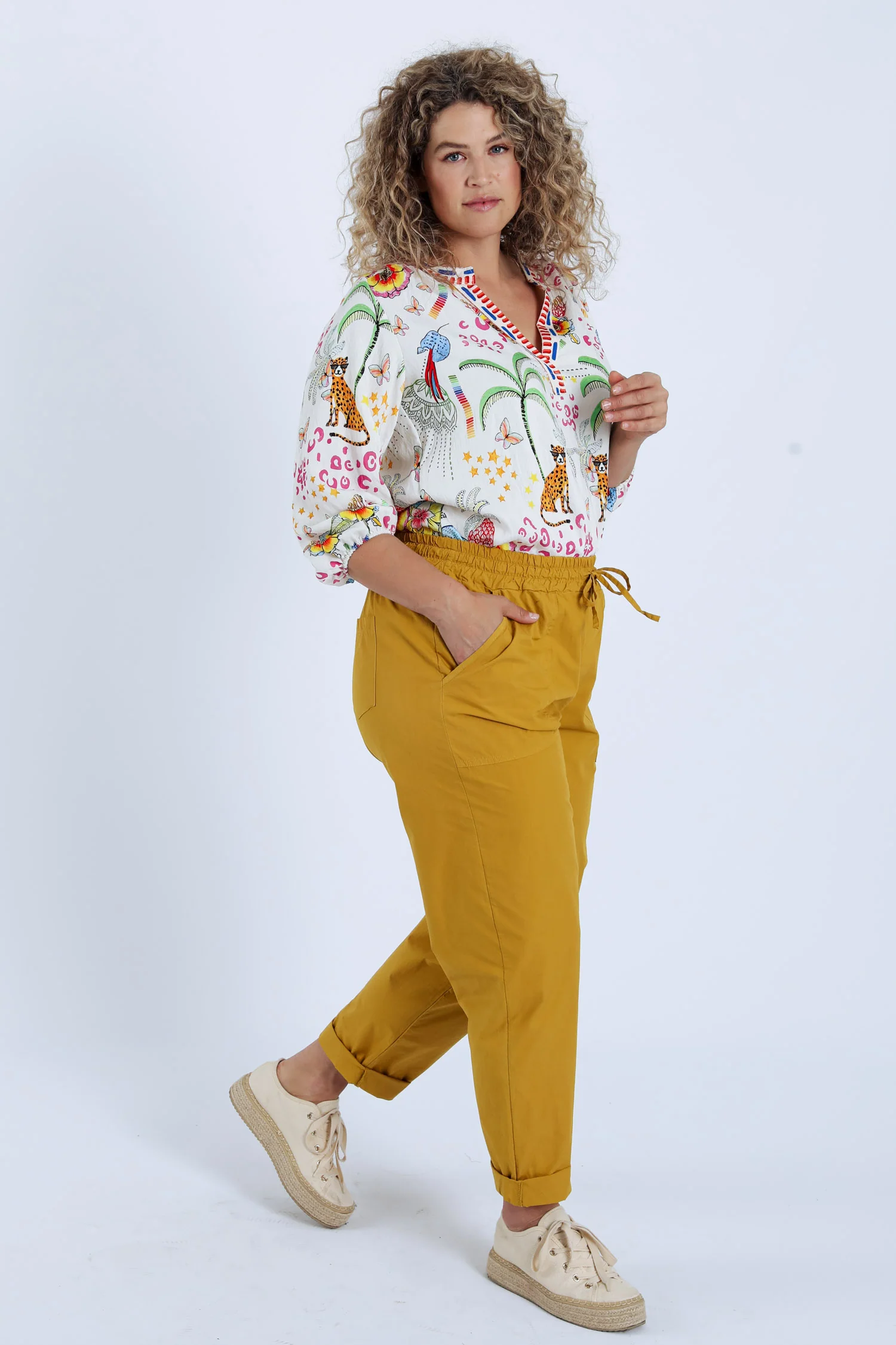 Boyfriend jeans van uni katoen met zakken - Image 19