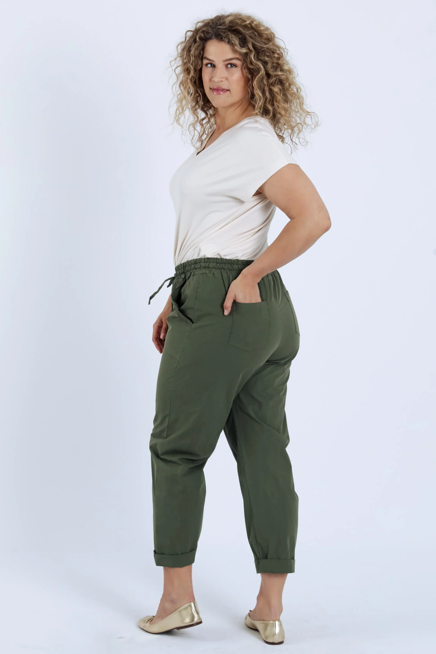 Boyfriend jeans van uni katoen met zakken - Image 2