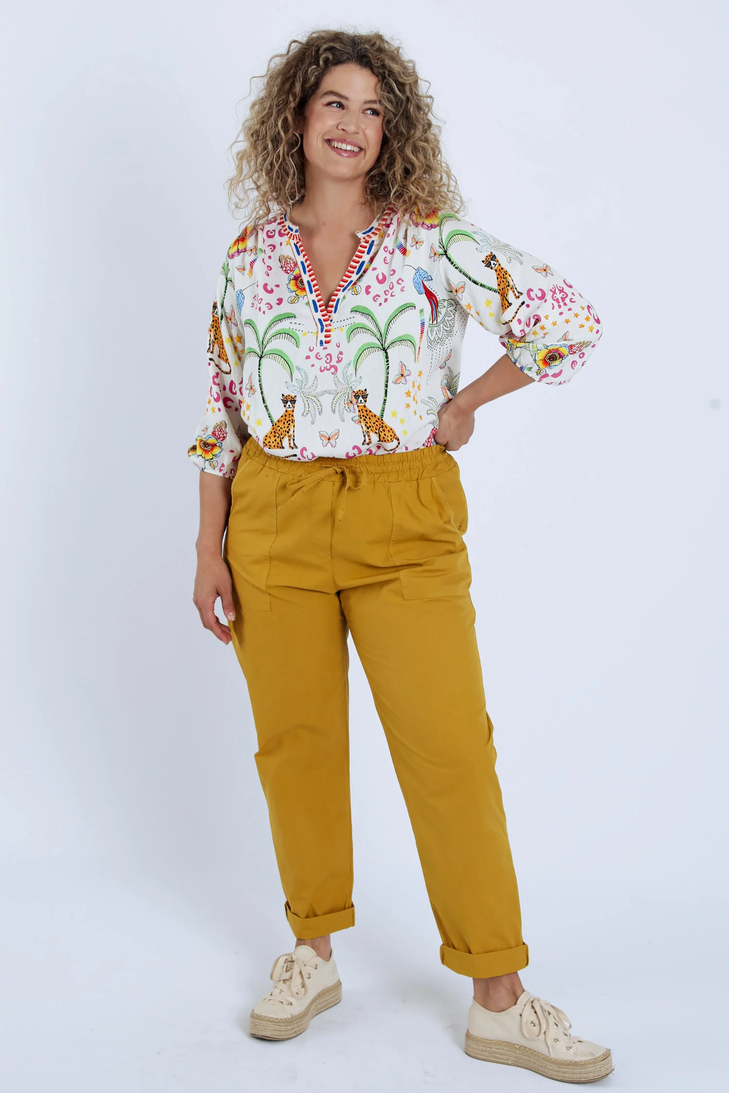 Boyfriend jeans van uni katoen met zakken - Image 20