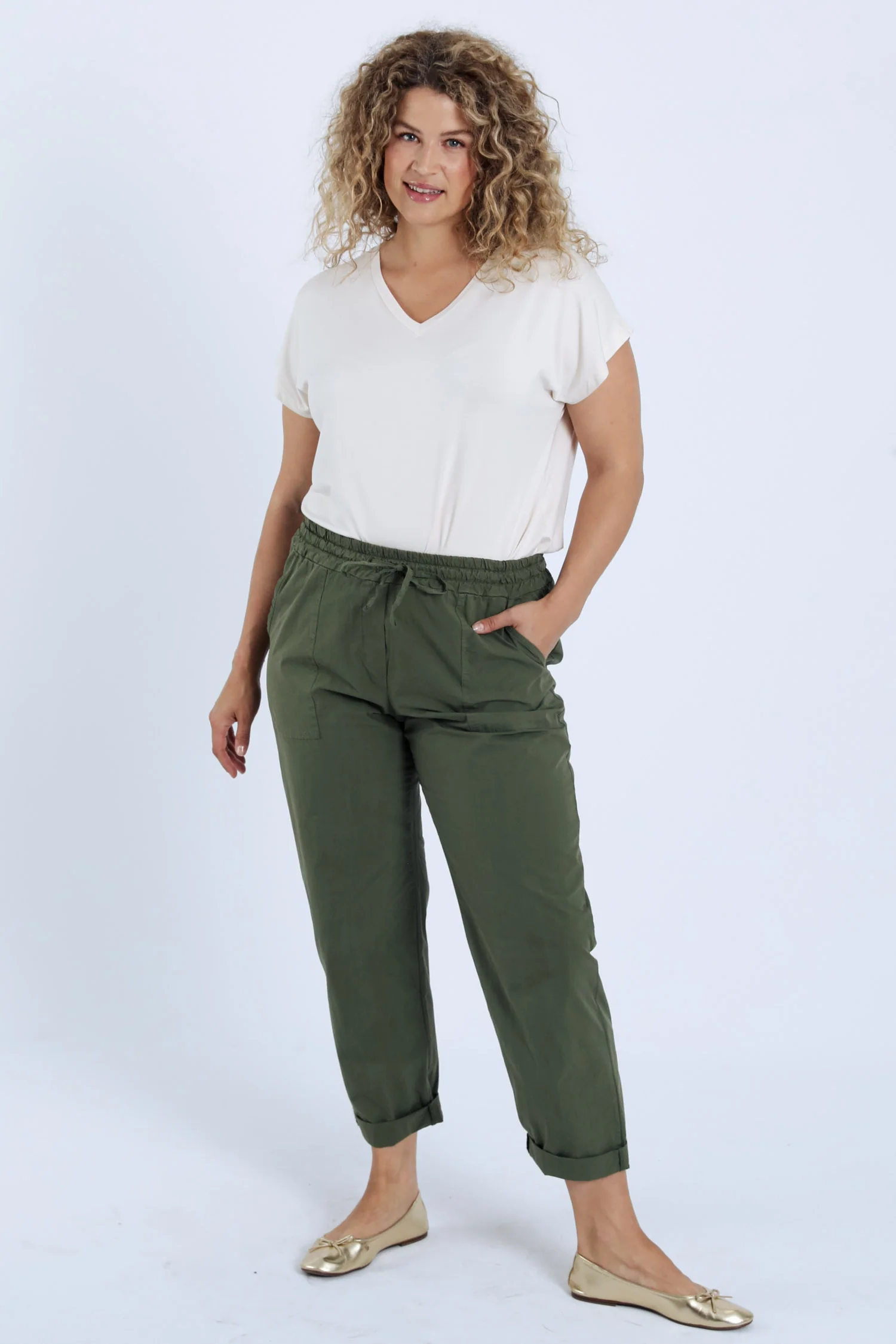 Boyfriend jeans van uni katoen met zakken - Image 9