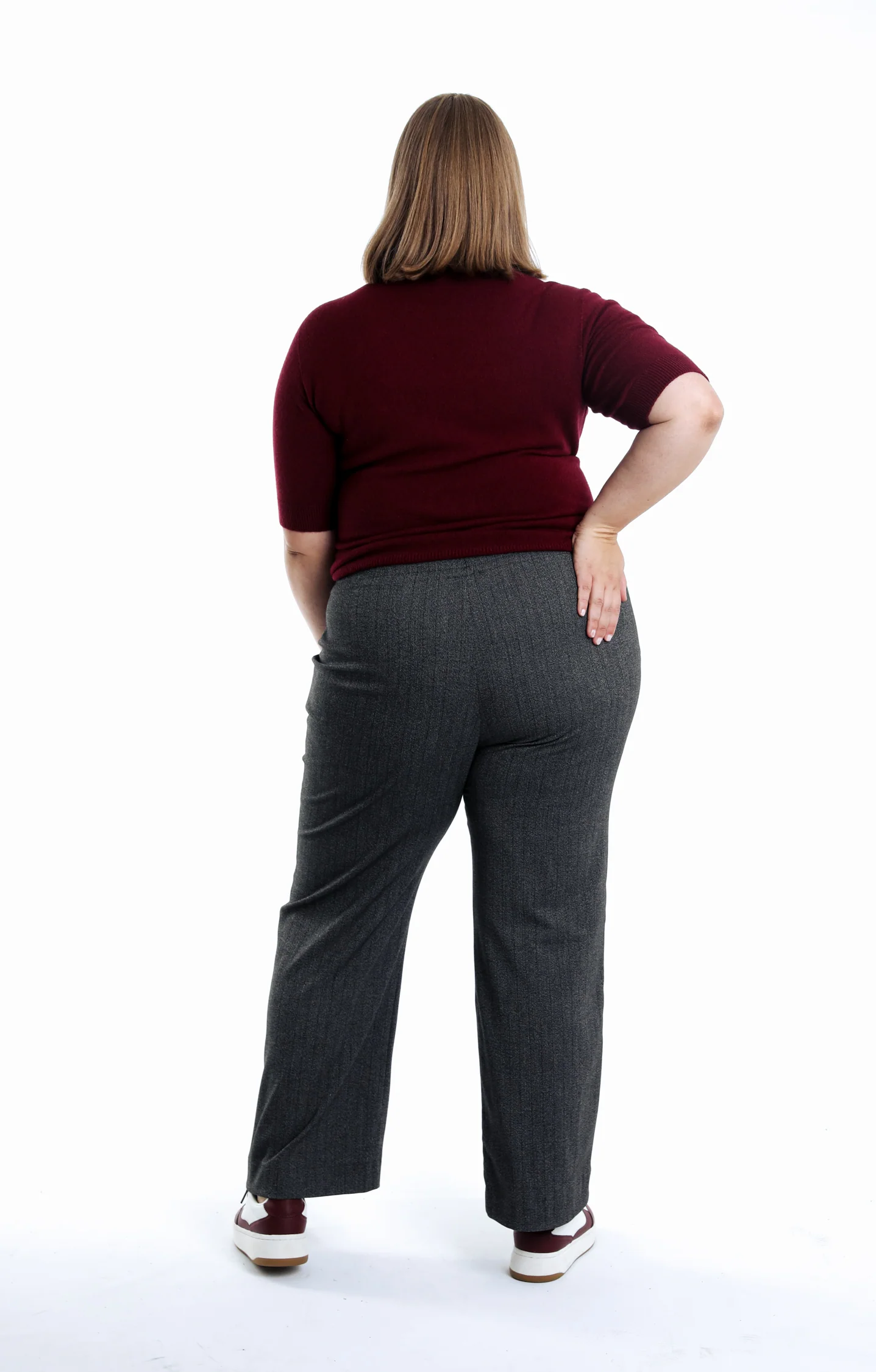 Wijd gemêleerde broek - Image 2