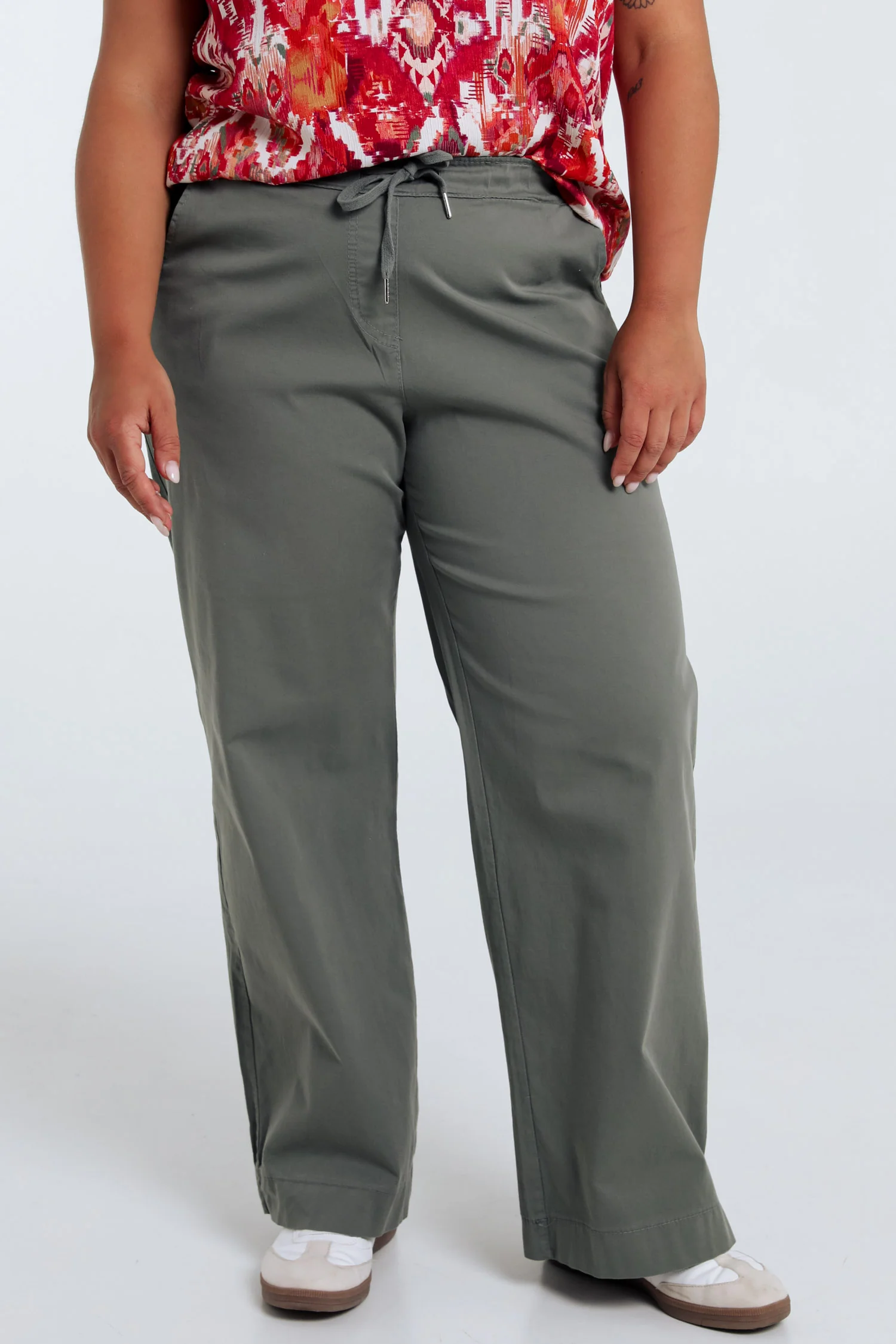 Effen brede chino broek - Image 12