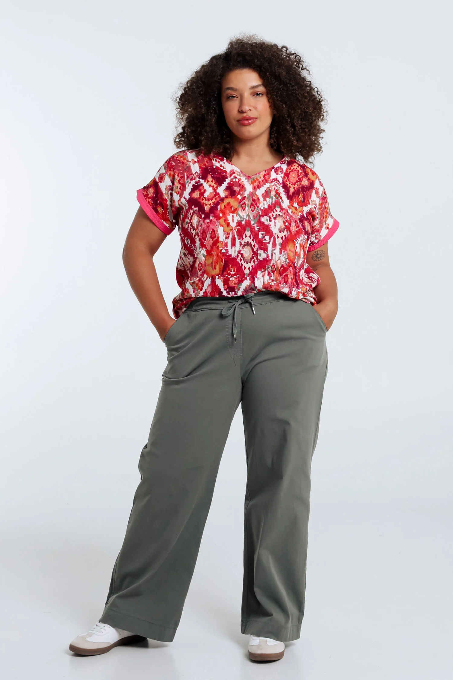 Effen brede chino broek - Image 18