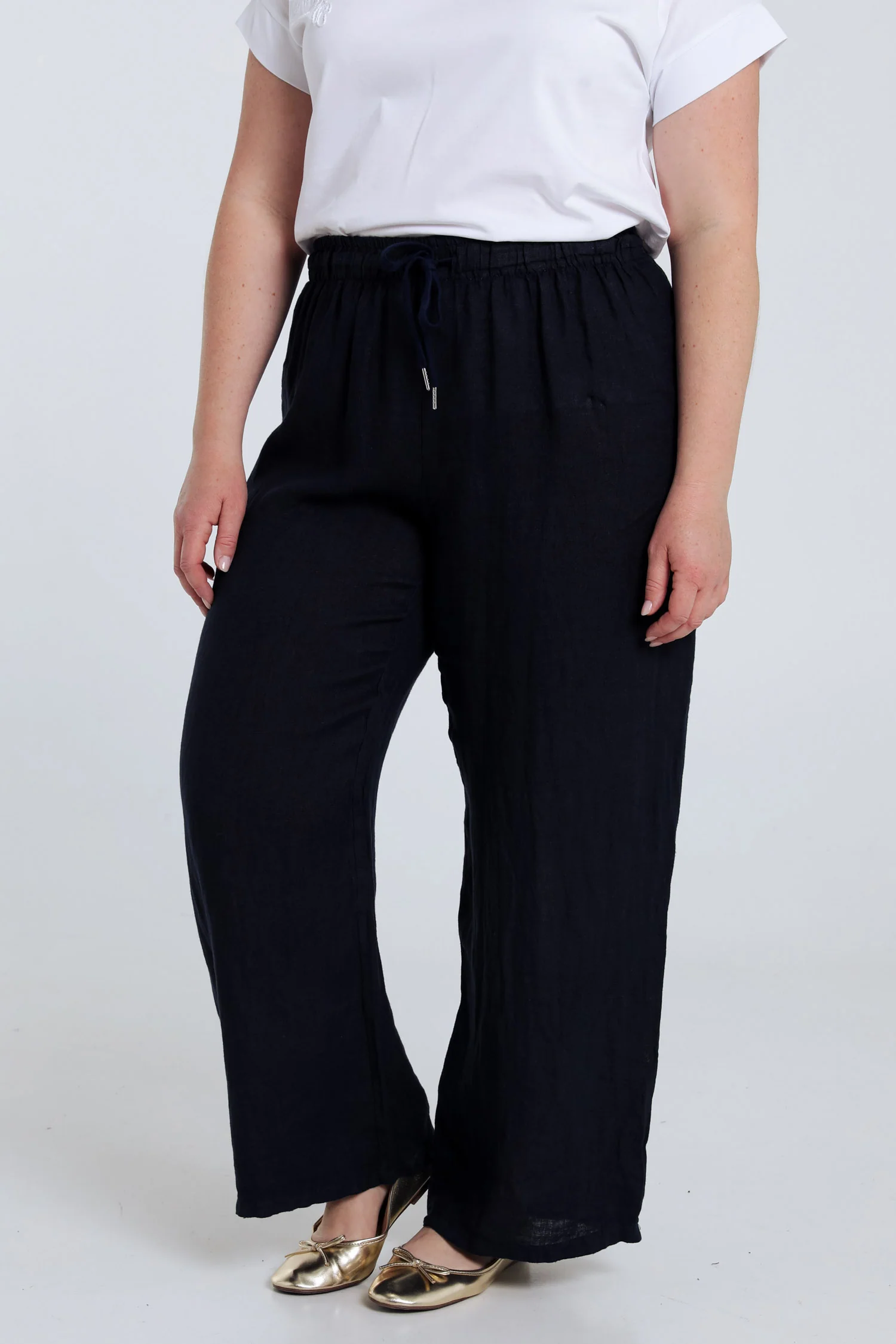 Effen linnen broek