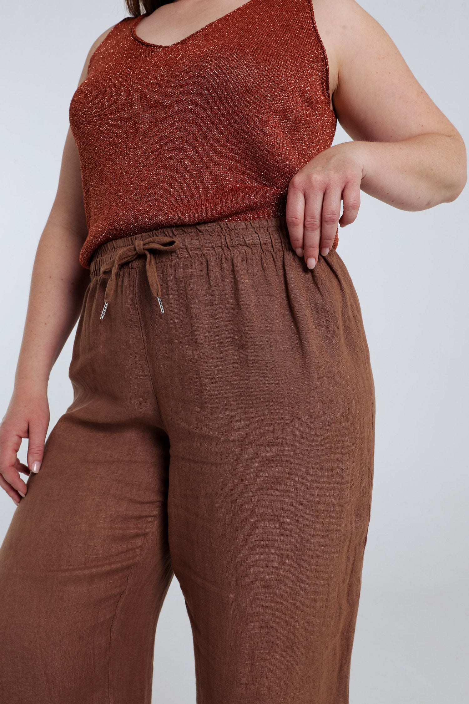 Effen linnen broek - Image 15
