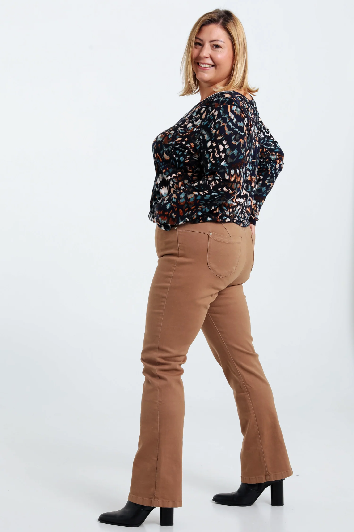 Effen flare broek met riem - Image 19