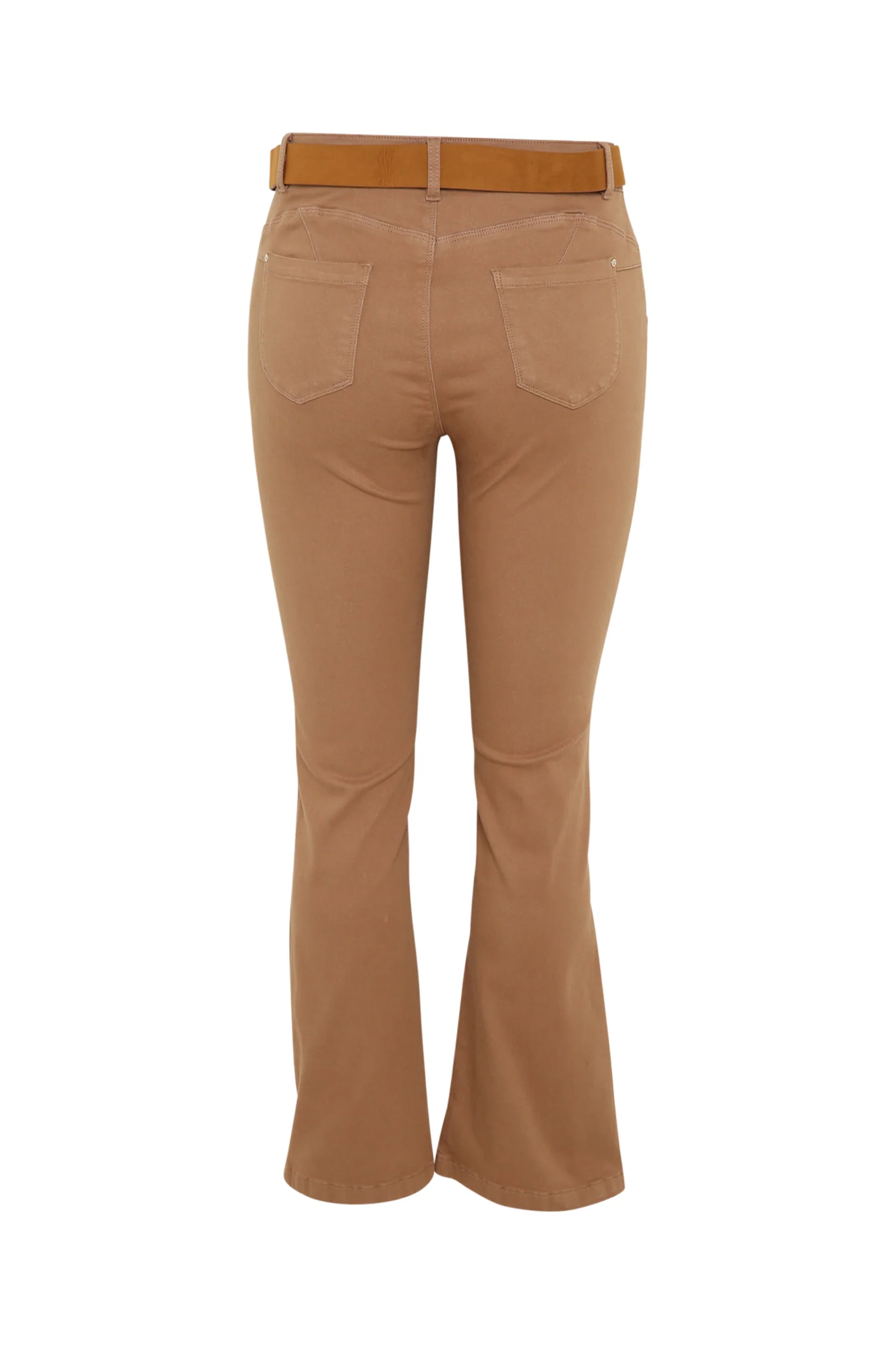 Effen flare broek met riem - Image 22