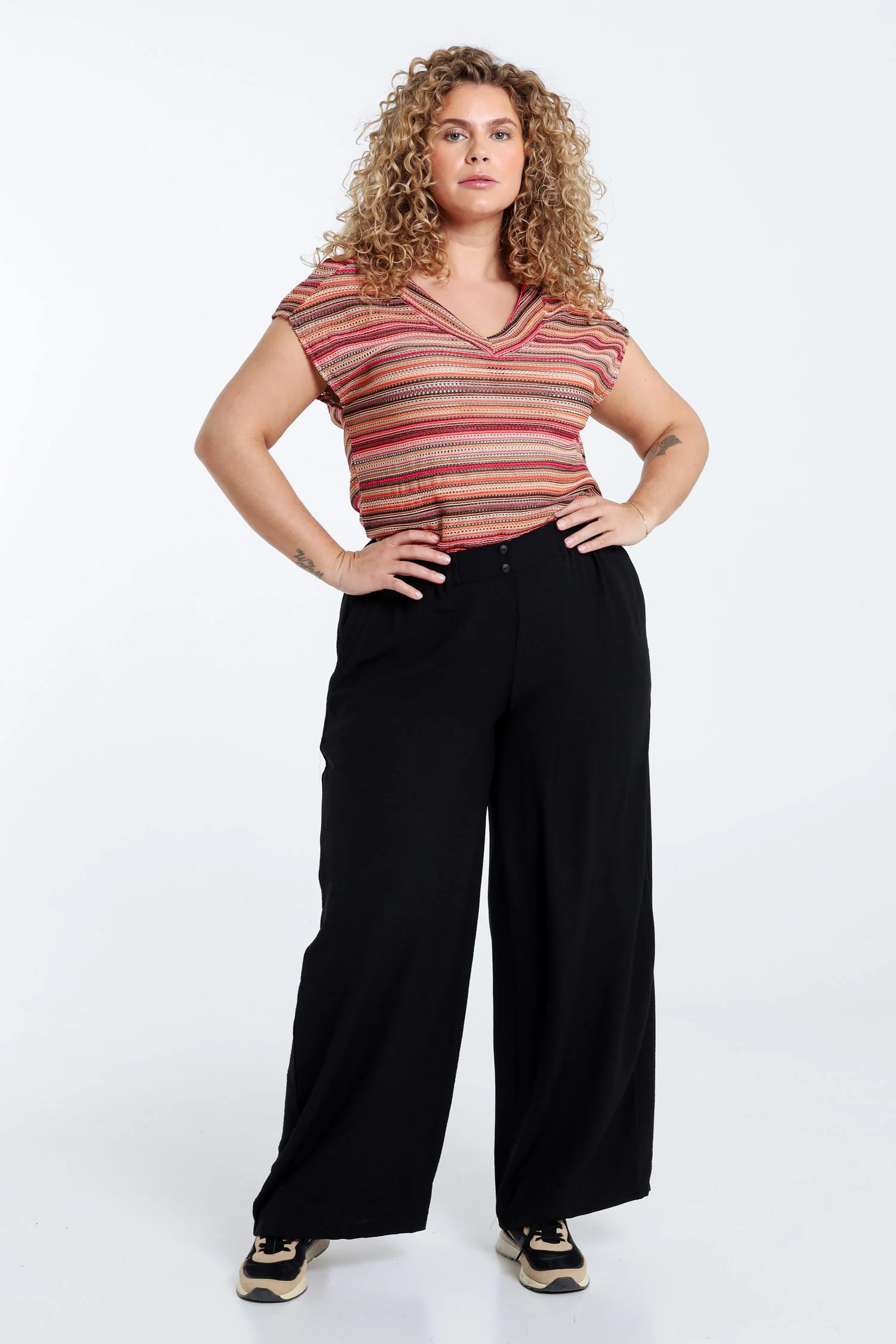 Soepele effen broek - Image 18