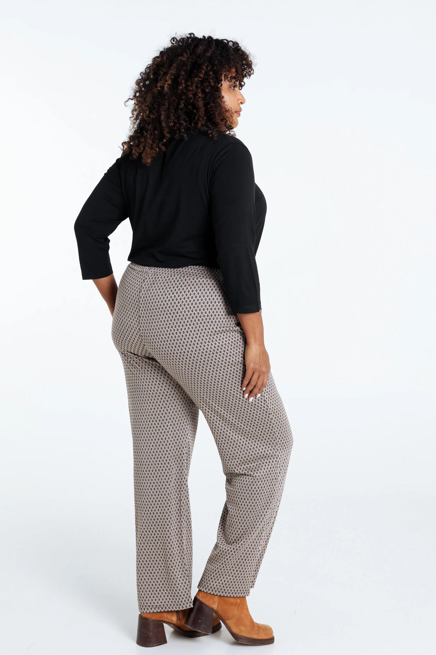 Broek in viscose met geometrisch jacquardmotief - Image 2