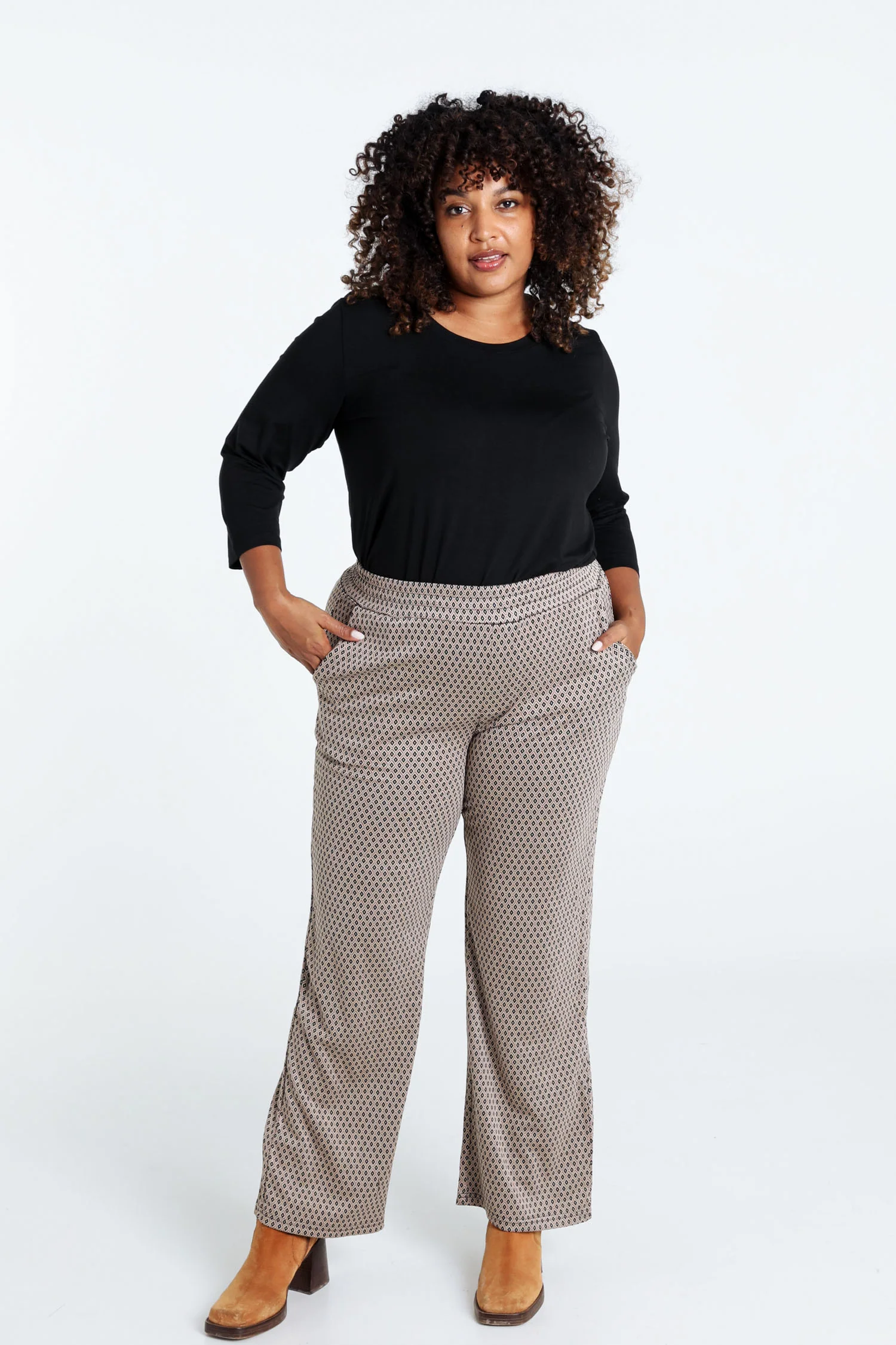 Broek in viscose met geometrisch jacquardmotief - Image 7