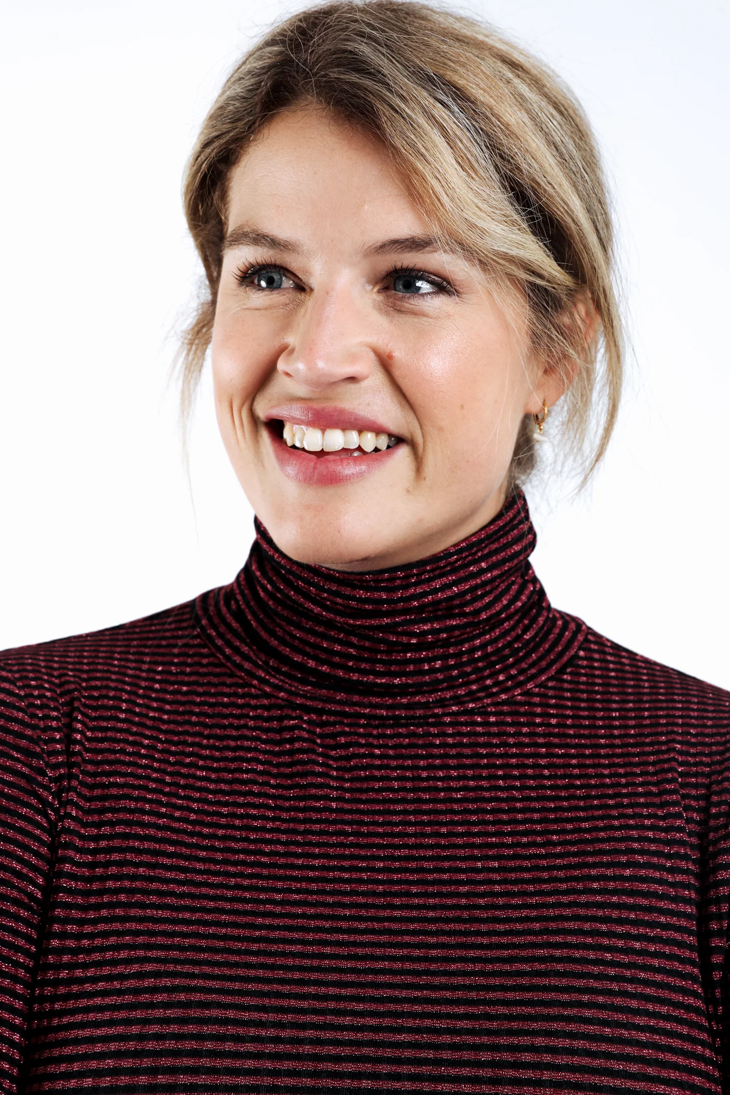 Wijde broek met plooien, effen kleur - Image 3