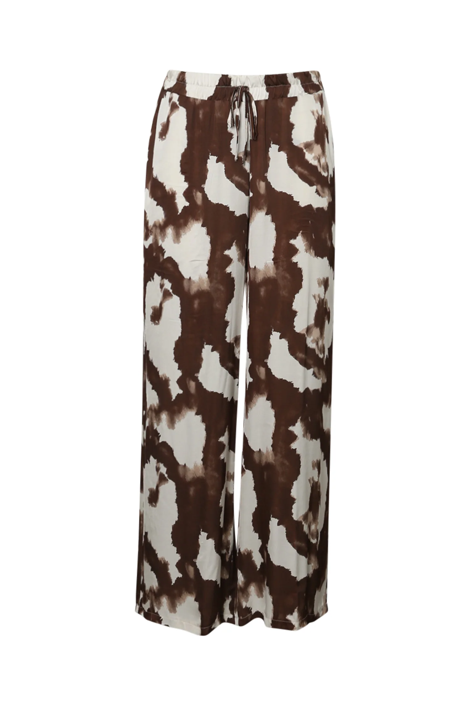 Wijde broek van viscose met satijneffect en dierenprint - Image 10