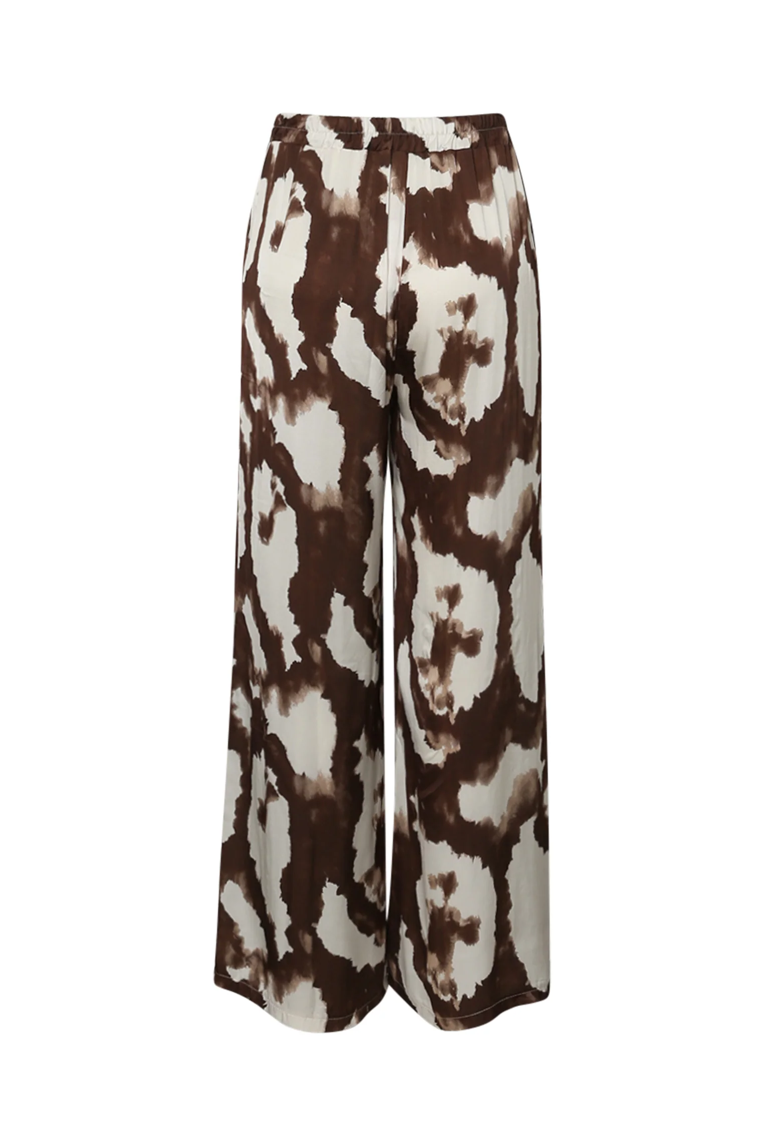 Wijde broek van viscose met satijneffect en dierenprint - Image 11