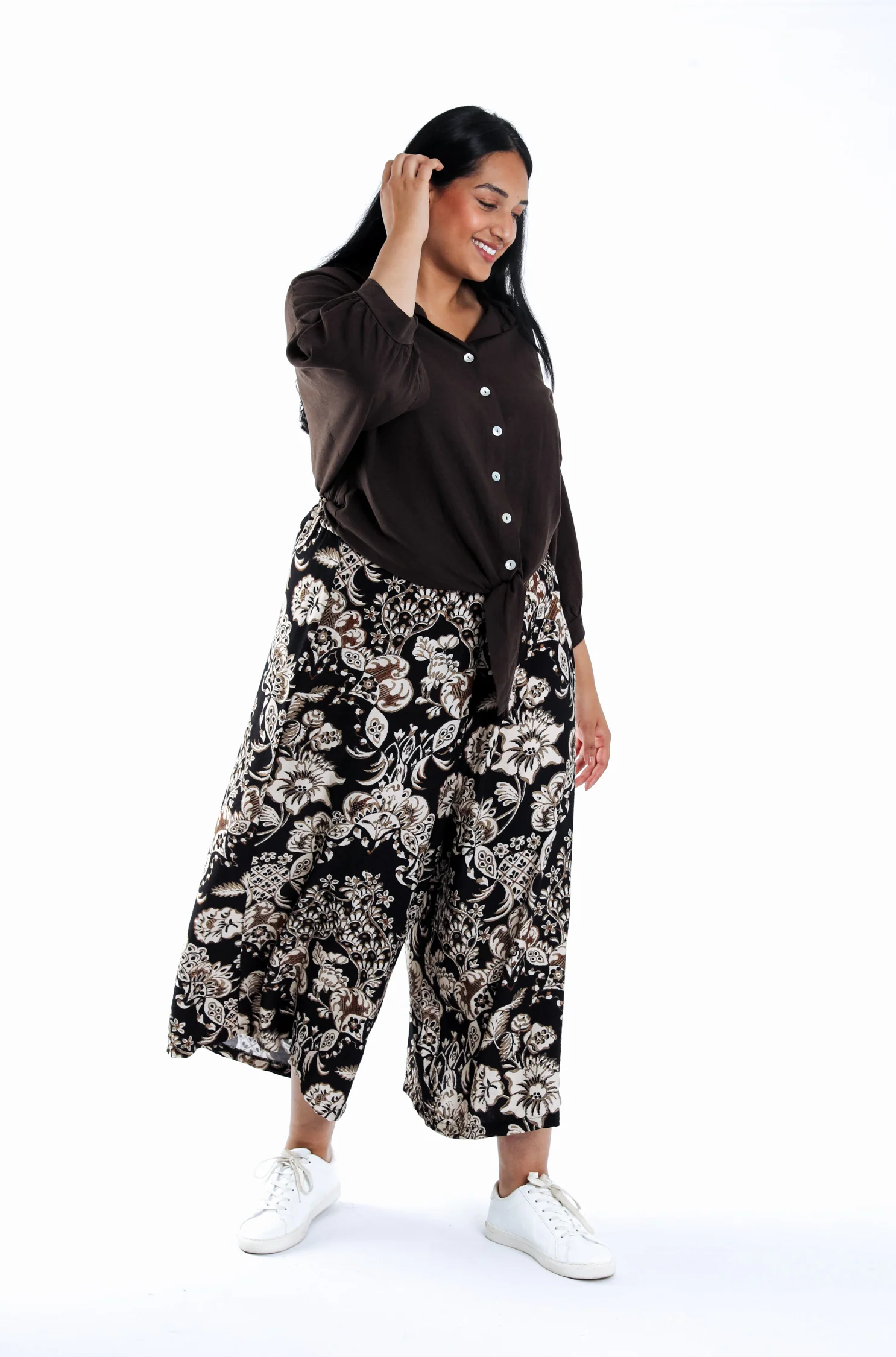 Wijdvallende broek van viscose met paisleyprint - Image 5