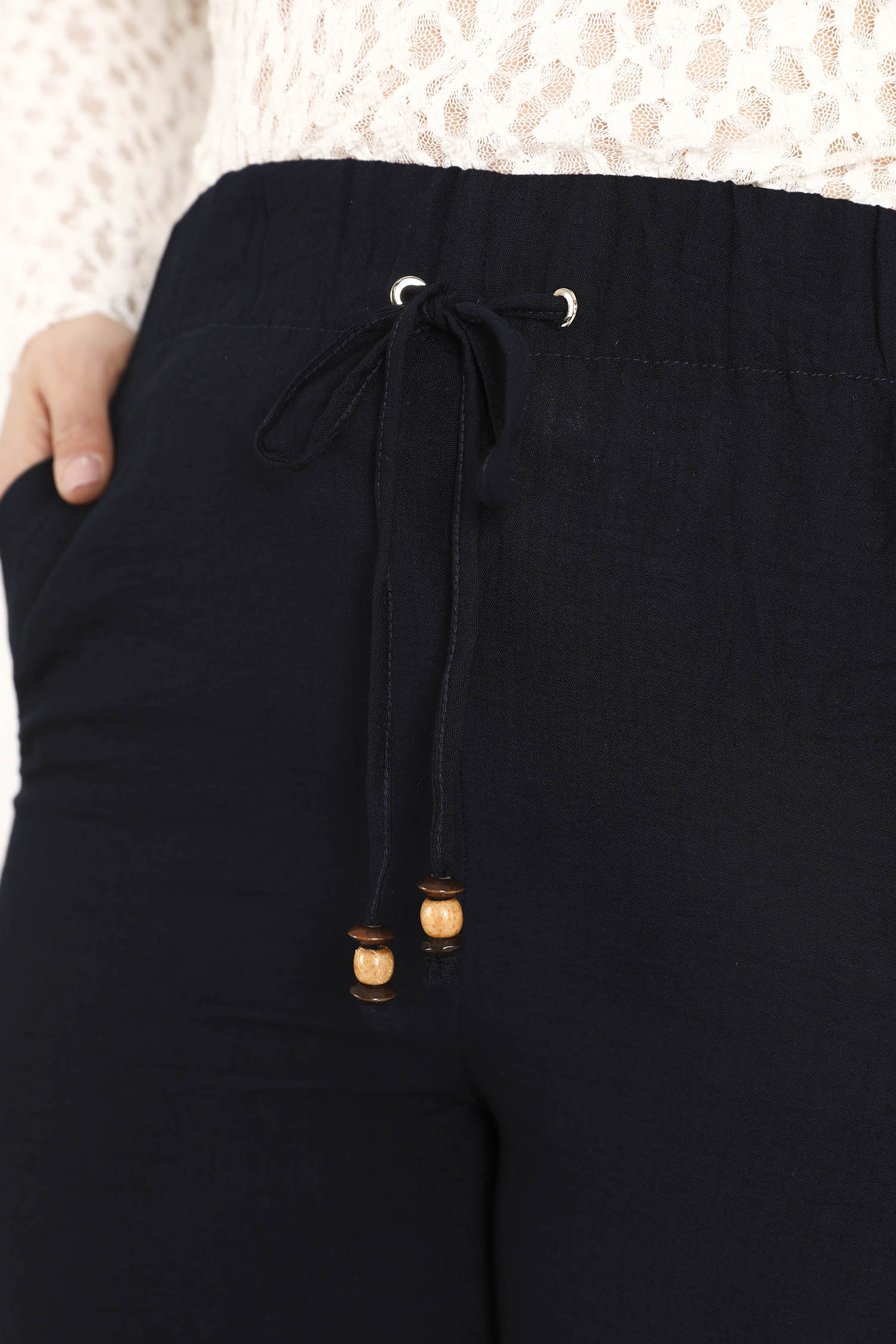 Wijde broek van effen viscose - Image 3