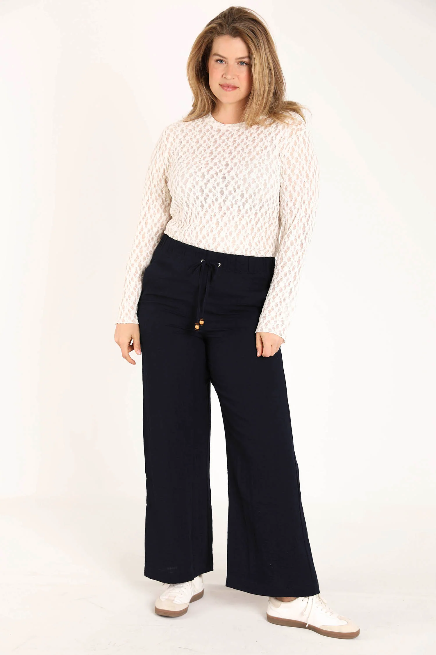 Wijde broek van effen viscose - Image 5