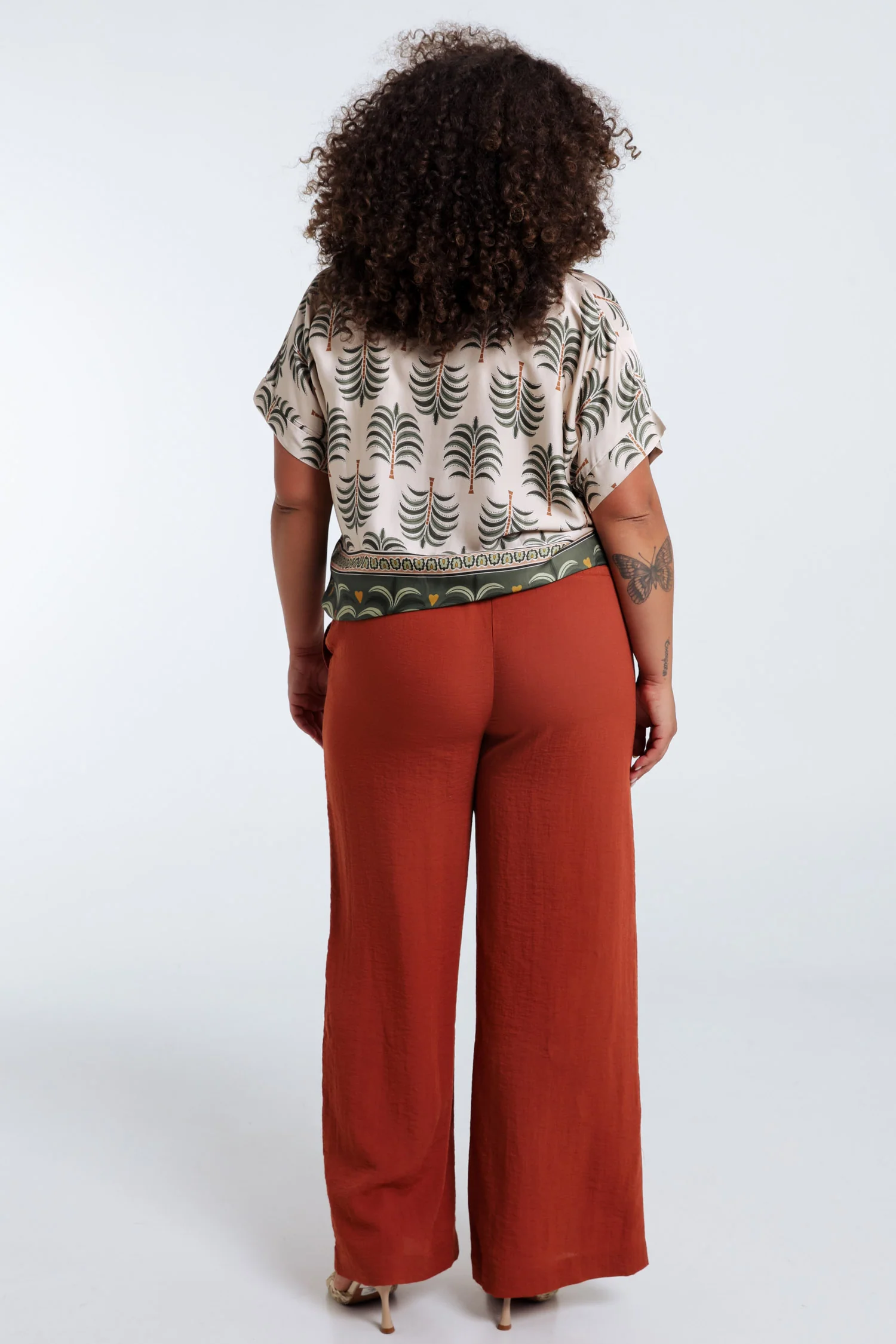 Effen viscose wijde broek - Image 5
