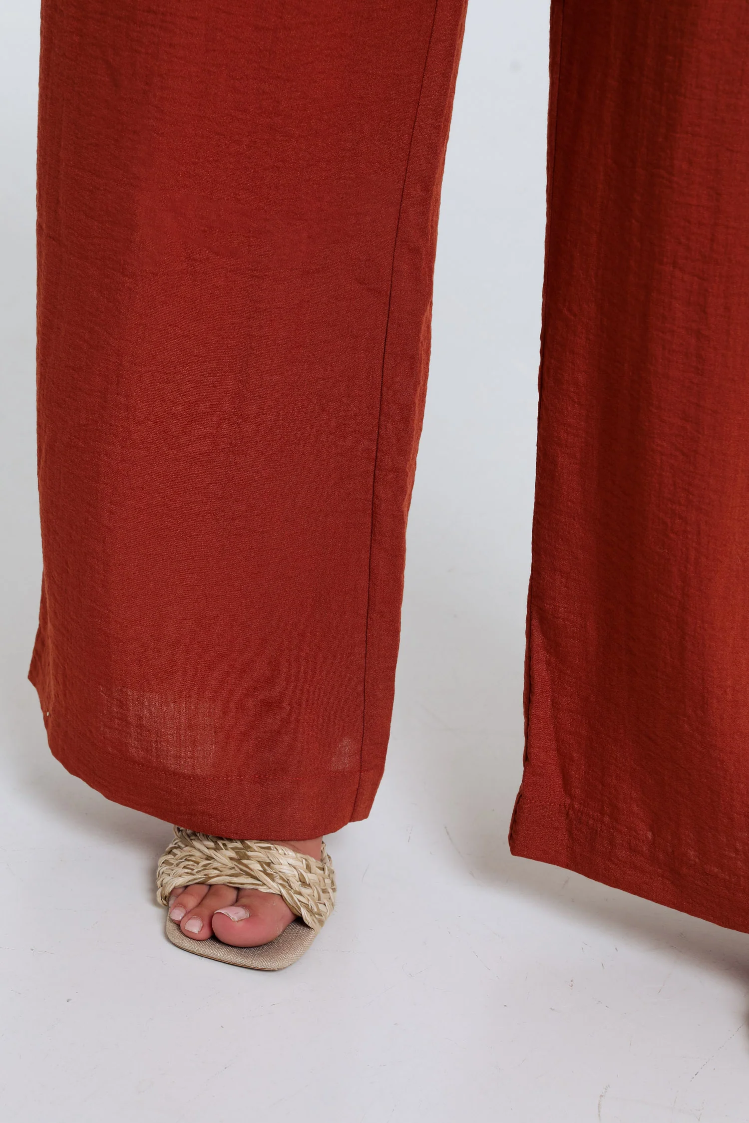 Effen viscose wijde broek - Image 7