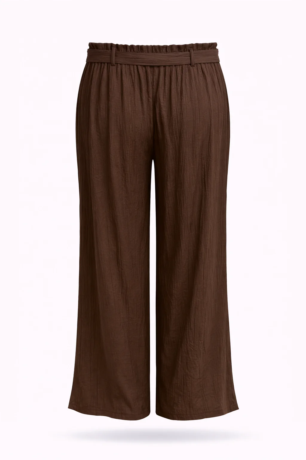 Wijde broek van effen viscose met geplooid effect - Image 8