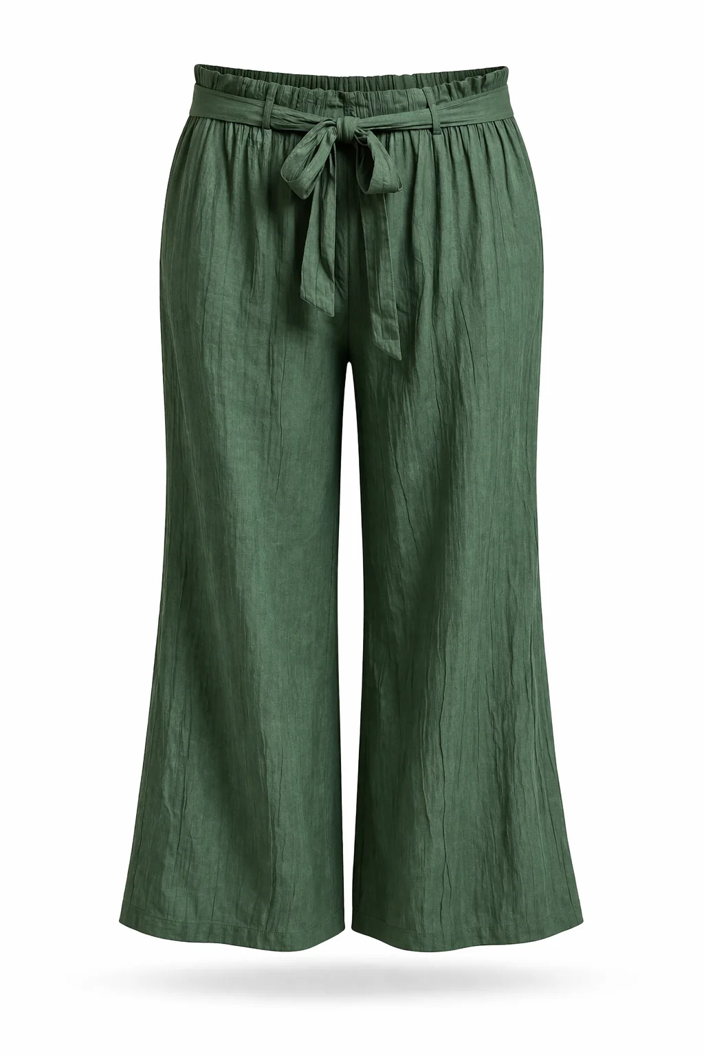 Wijde broek van effen viscose met geplooid effect - Image 7